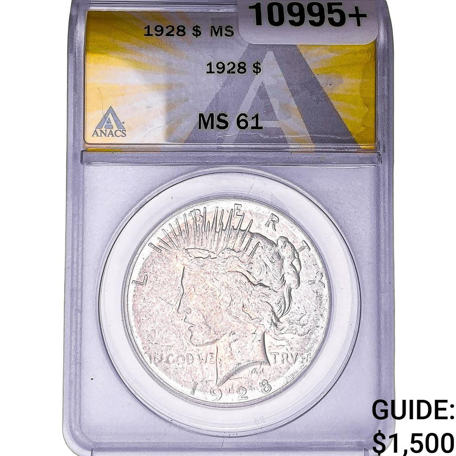 1928 Silver Peace Dollar ANACS MS61: 1928 Silver Peace Dollar ANACS MS61