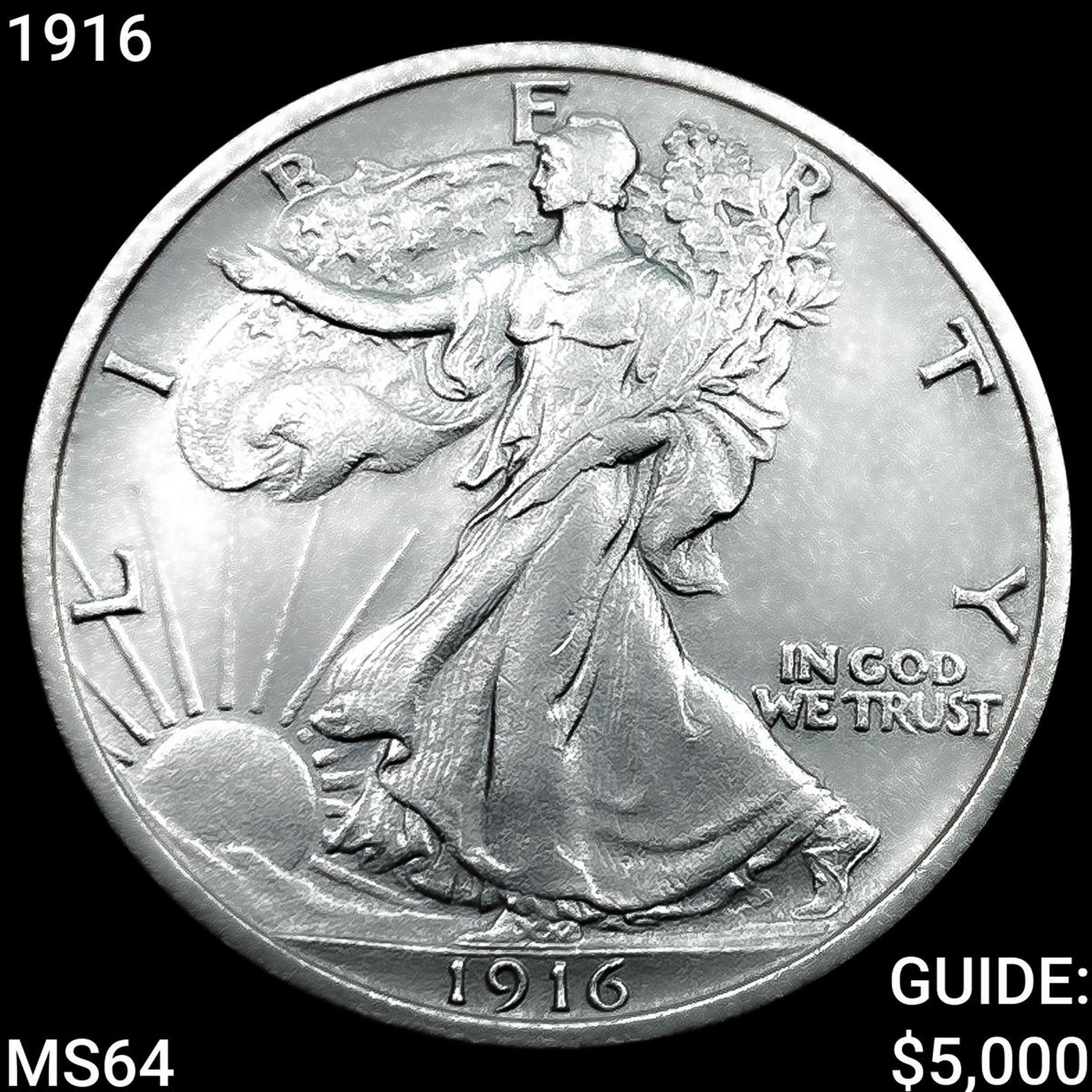 1916 Walking Liberty Half Dollar CHOICE BU: 1916 Walking Liberty Half Dollar CHOICE BU
