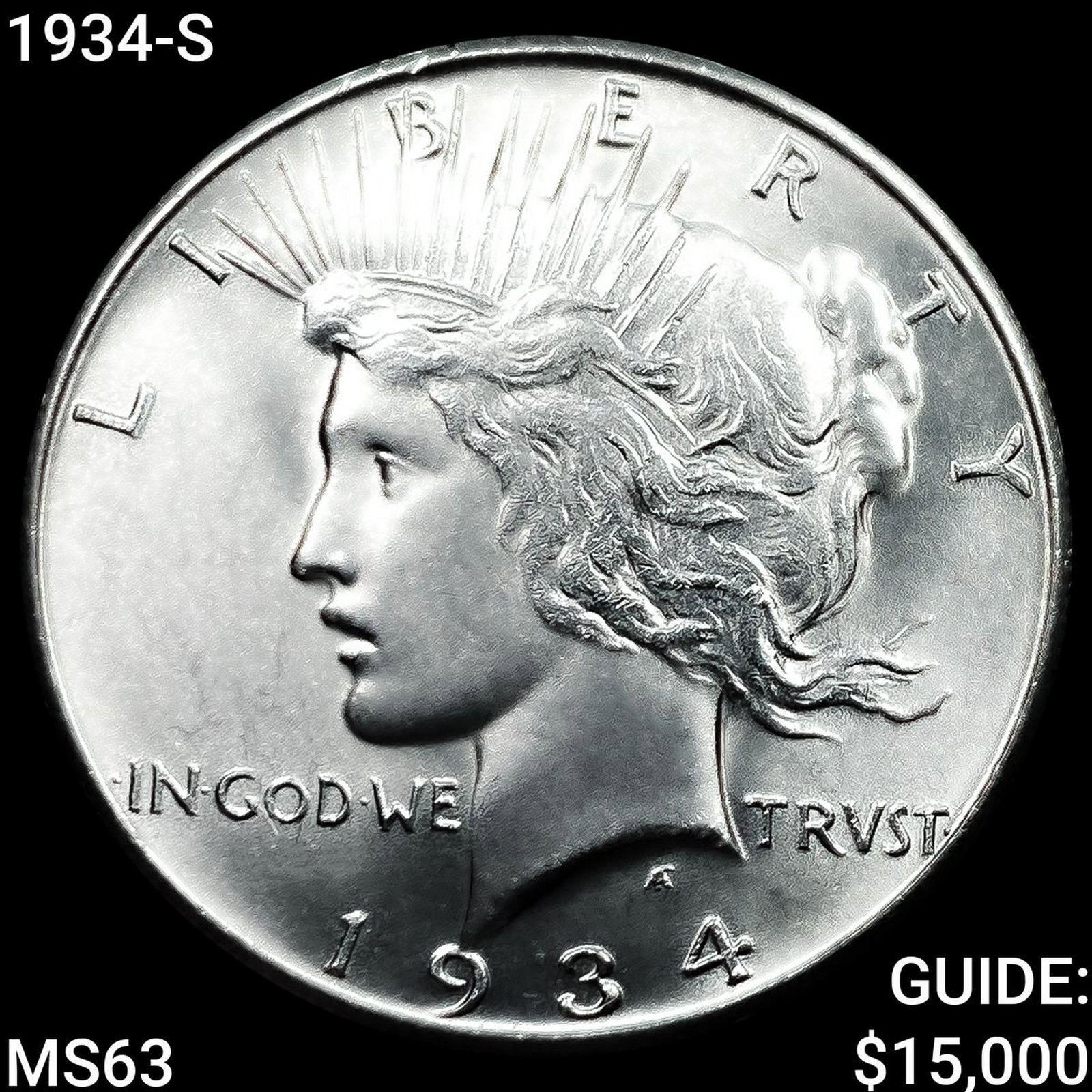 1934-S Silver Peace Dollar CHOICE BU: 1934-S Silver Peace Dollar CHOICE BU