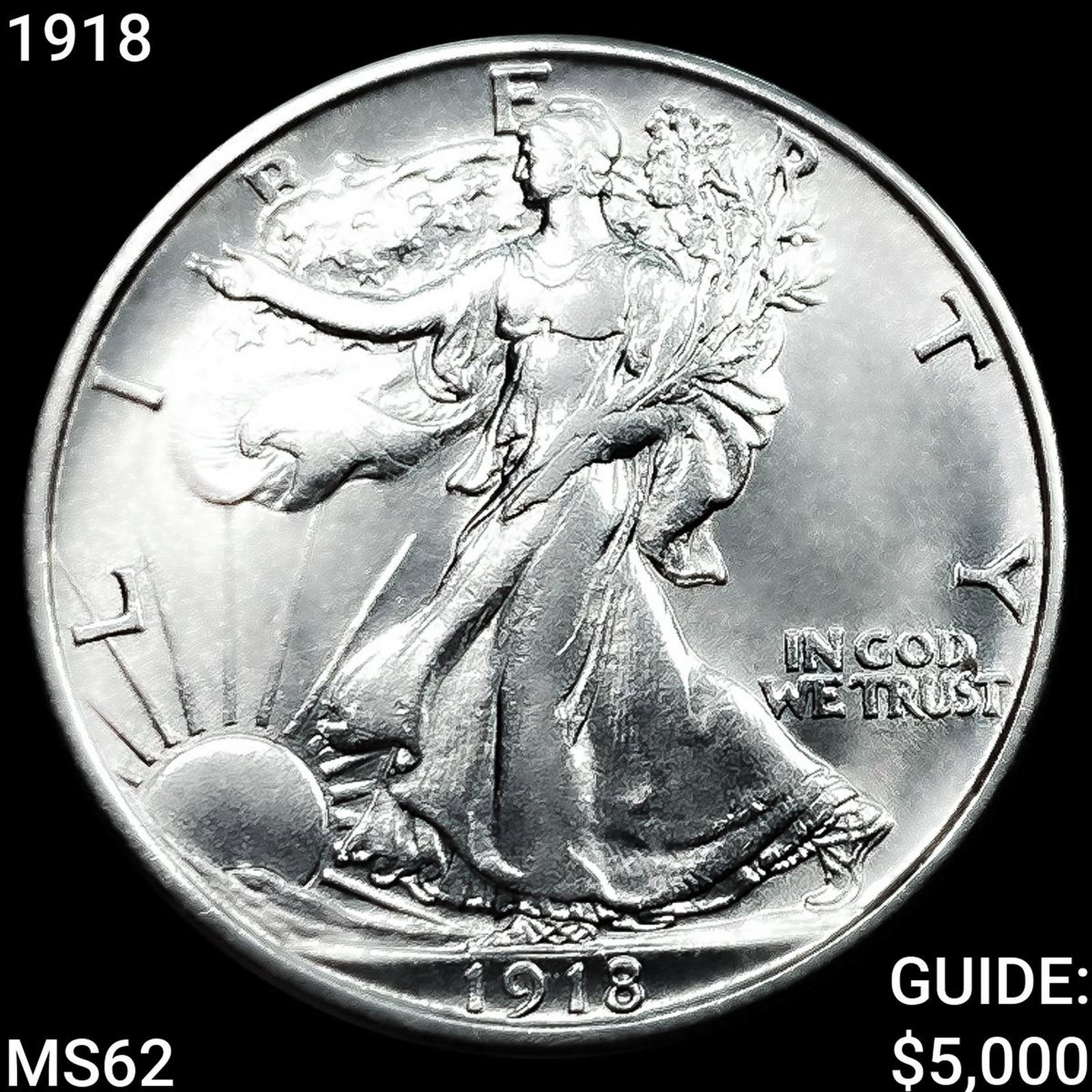 1918 Walking Liberty Half Dollar UNCIRCULATED: 1918 Walking Liberty Half Dollar UNCIRCULATED