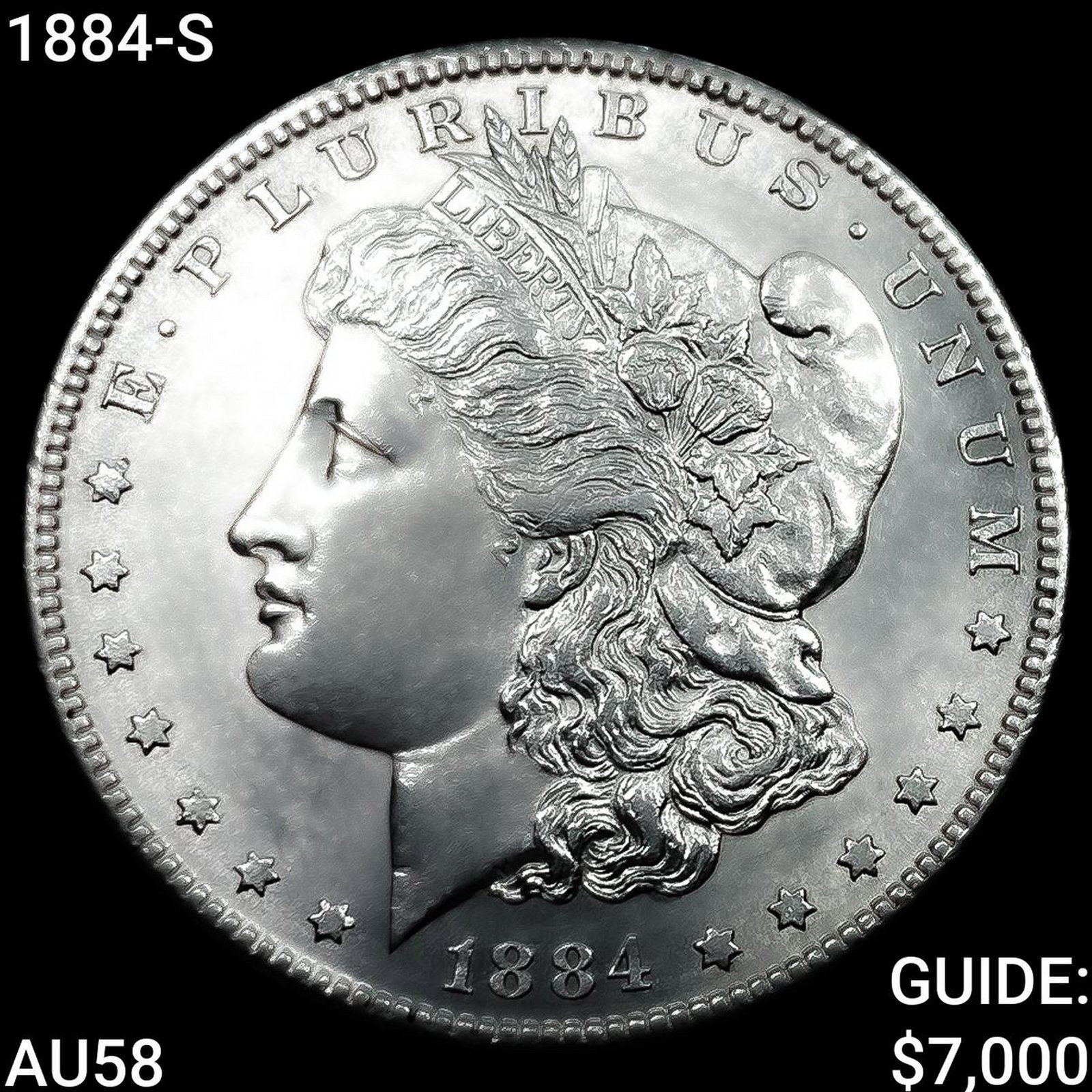 1884-S Morgan Silver Dollar CHOICE AU: 1884-S Morgan Silver Dollar CHOICE AU