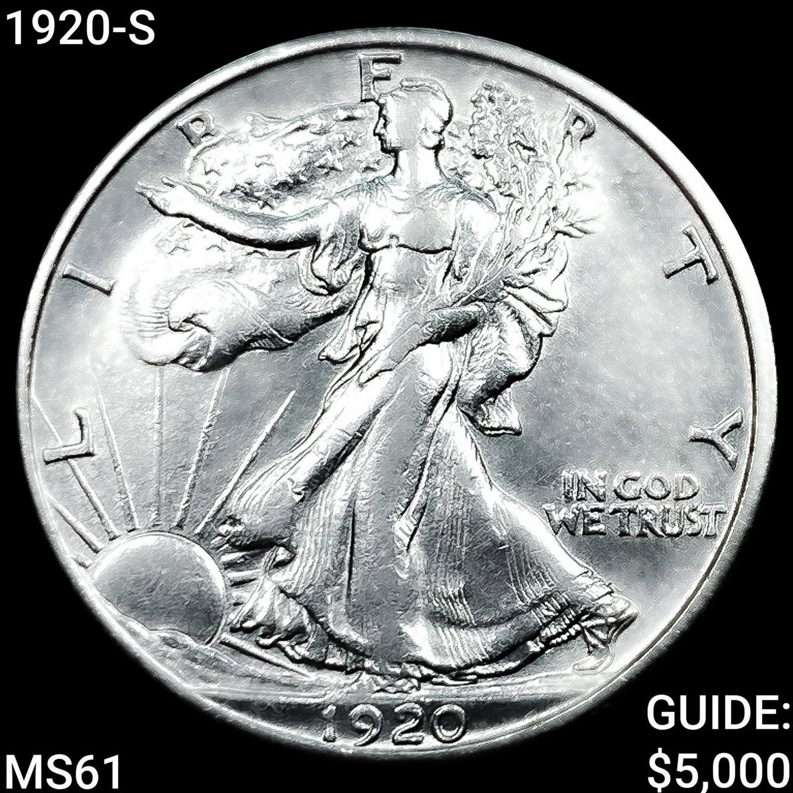 1920-S Walking Liberty Half Dollar UNCIRCULATED (1 of 2)