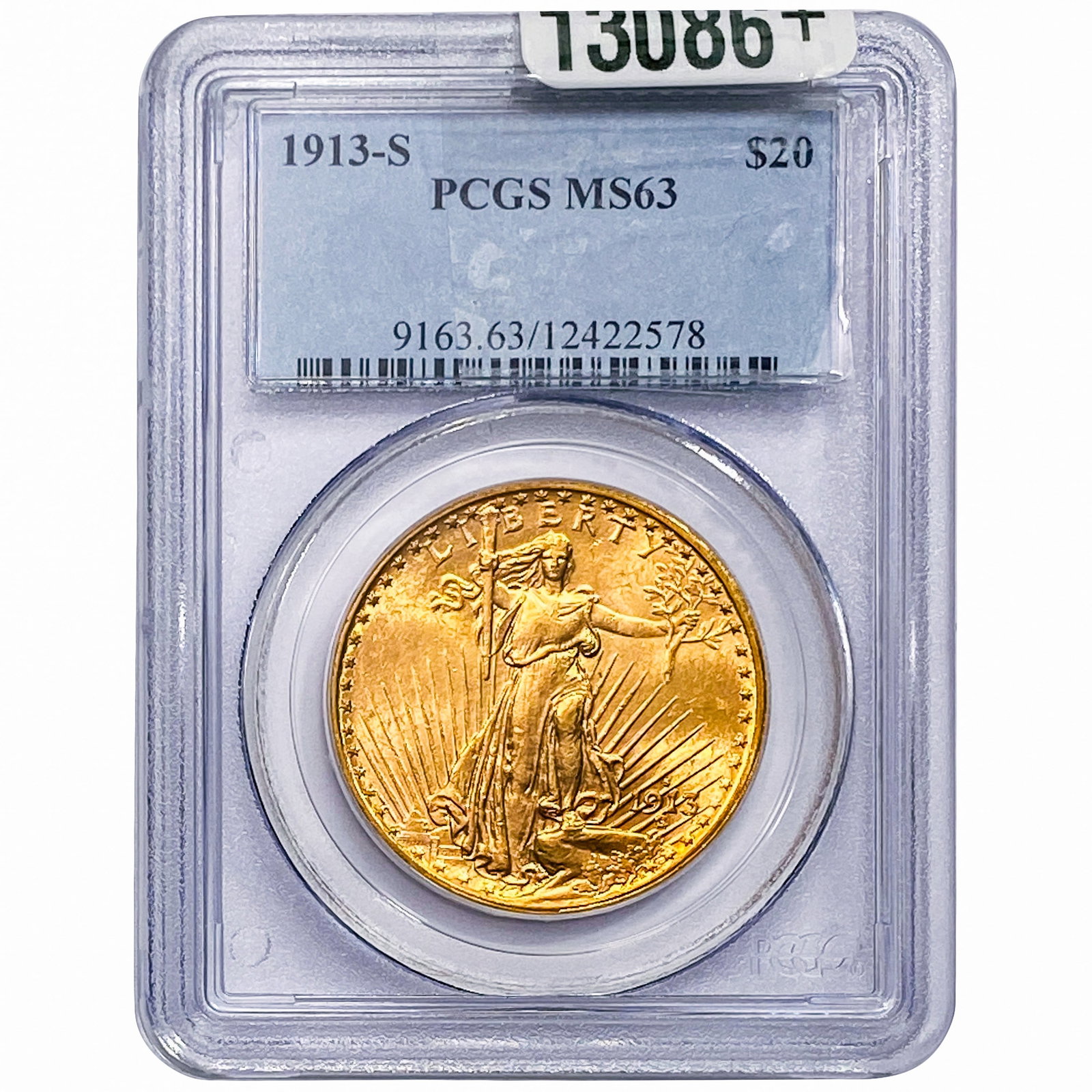 1913-S $20 Gold Double Eagle PCGS MS63 (1 of 4)