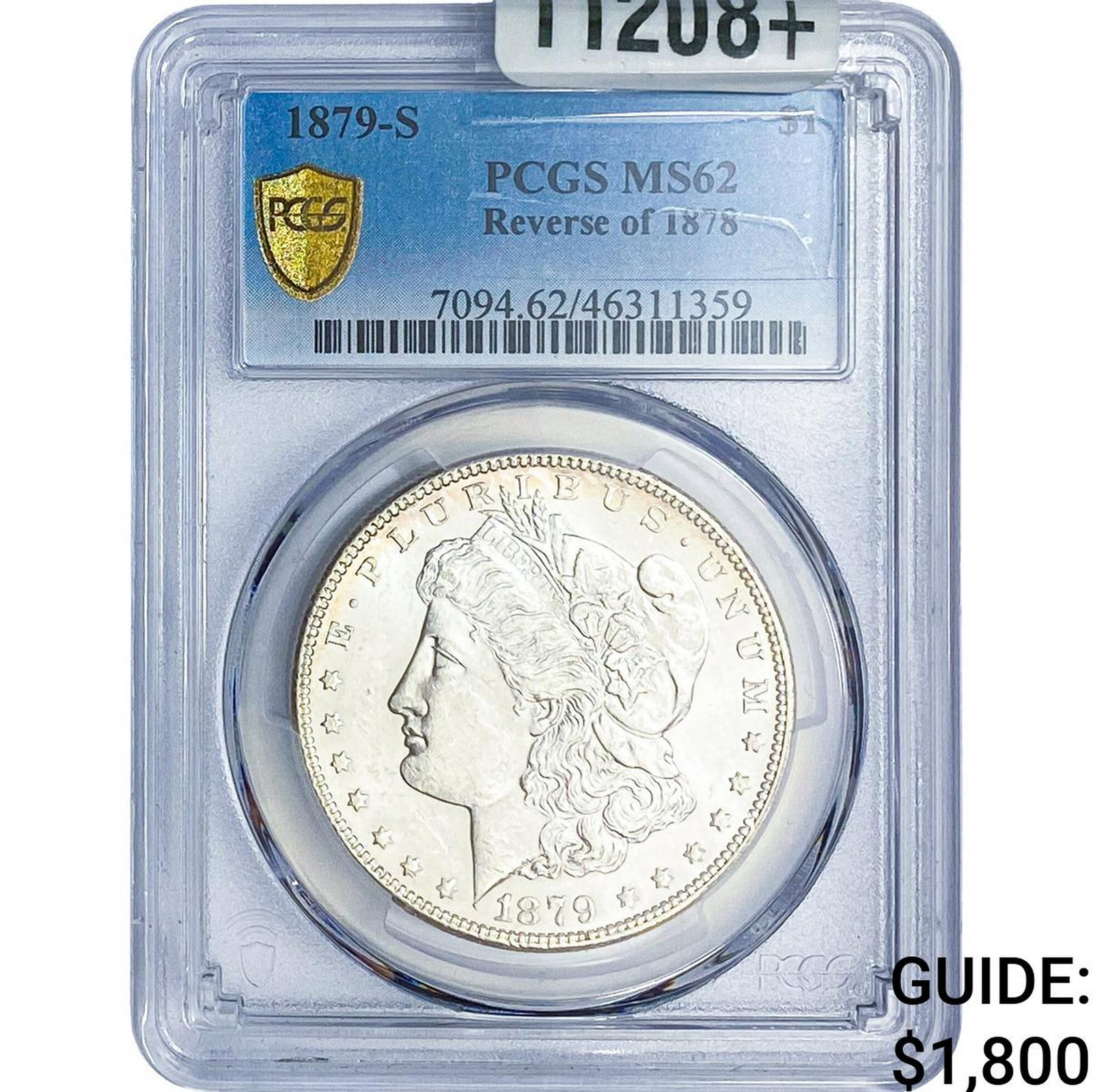 1879-S Rev. 1878 Morgan Silver Dollar PCGS MS62: 1879-S Rev. 1878 Morgan Silver Dollar PCGS MS62