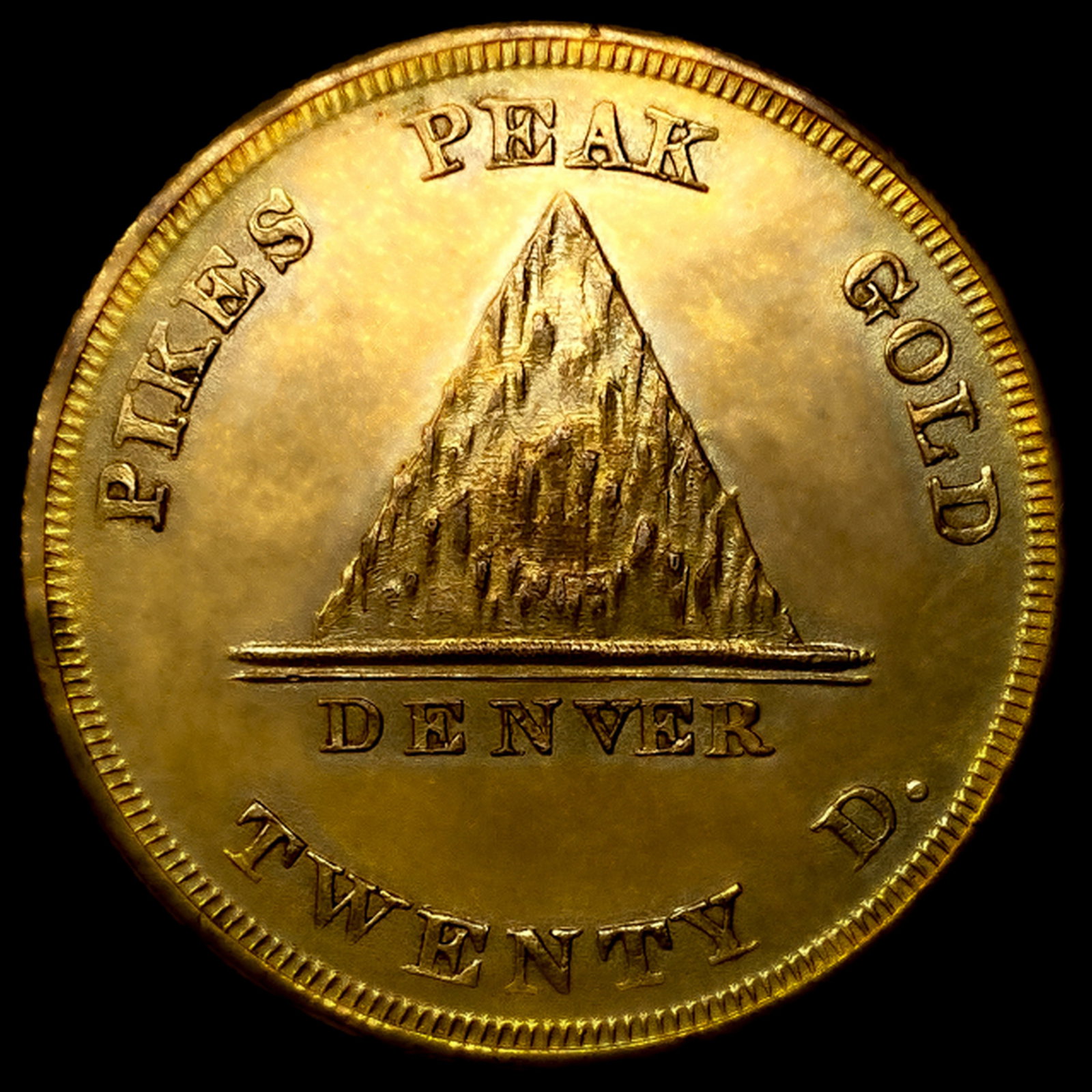 1860 Clark Gruber $20 Gold, K-4a, Copper: 1860 Clark Gruber $20 Gold, K-4a, Copper