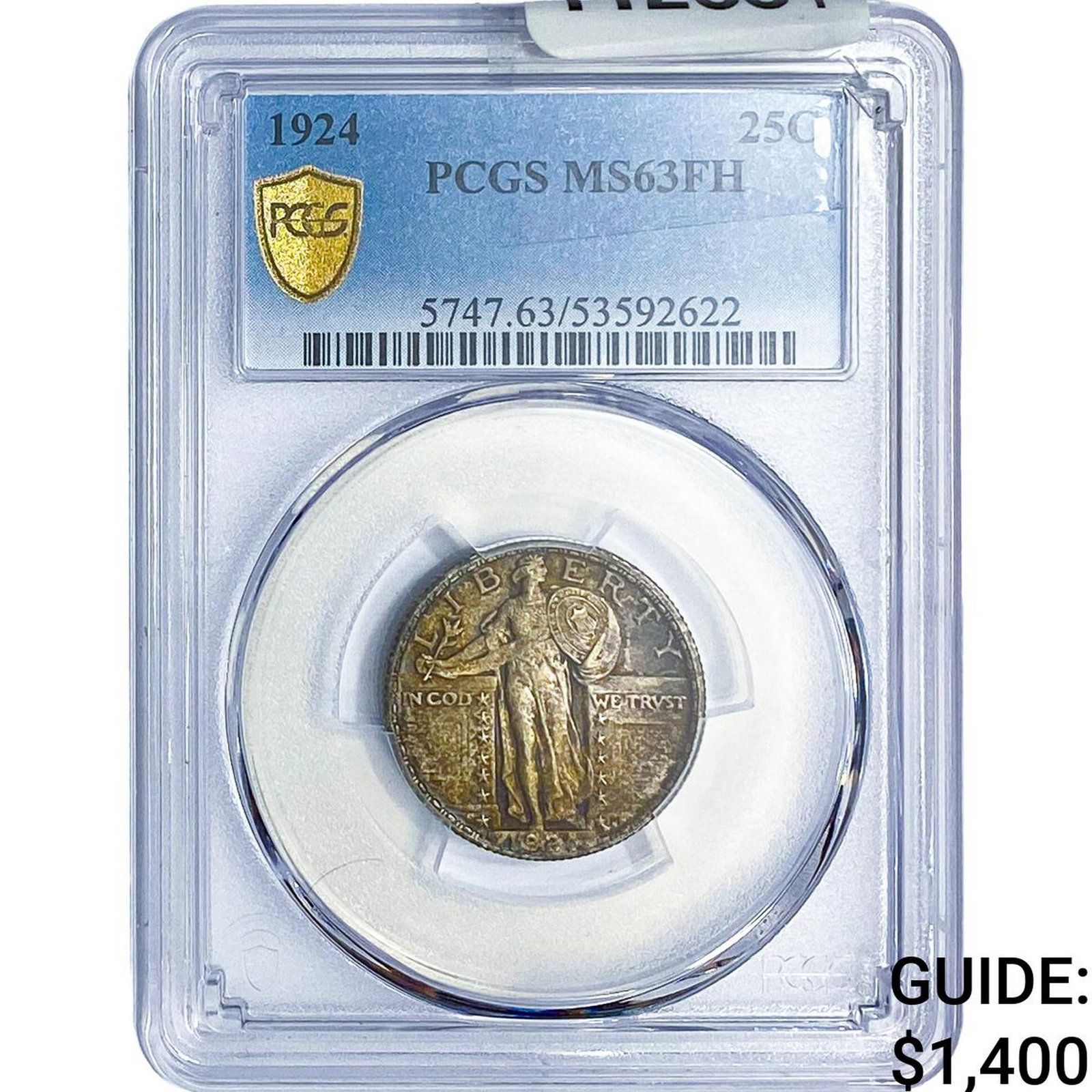 1924 Standing Liberty Quarter PCGS MS63 FH: 1924 Standing Liberty Quarter PCGS MS63 FH