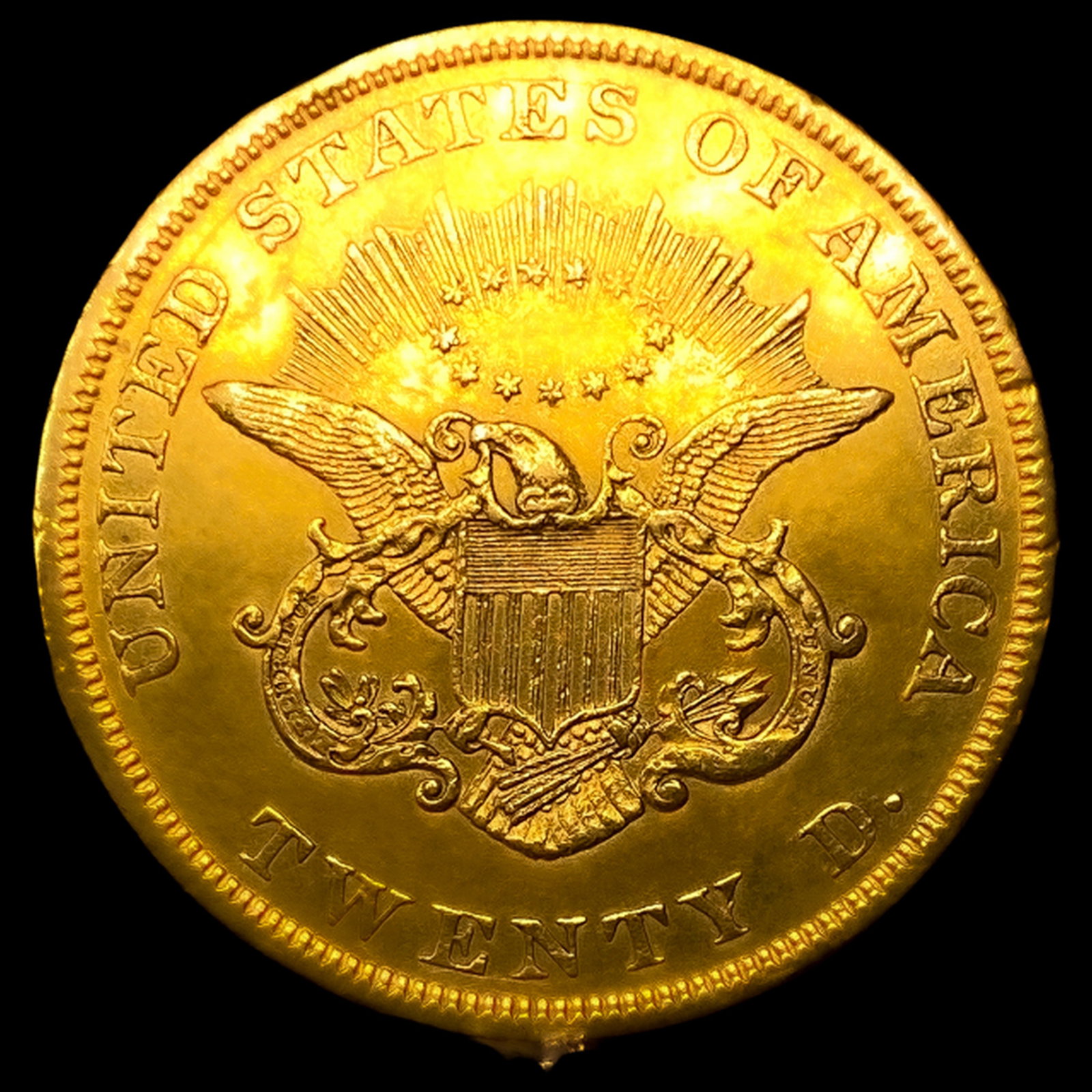1850 $20 Gold Double Eagle - 2