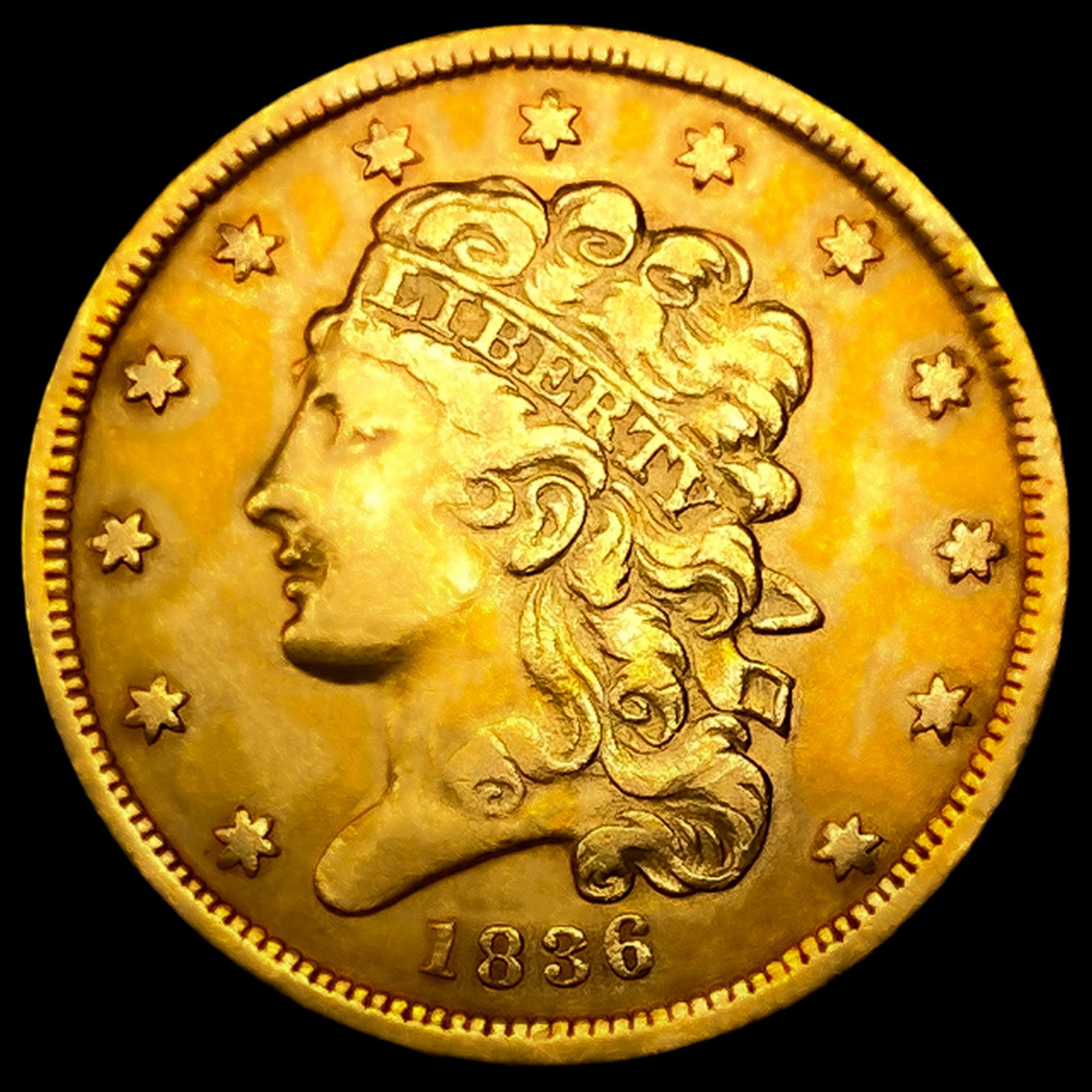 1836 $5 Gold Half Eagle: 1836 $5 Gold Half Eagle