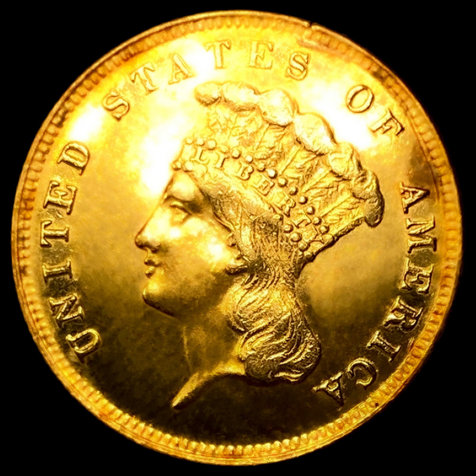 1855 $3 Gold Piece: 1855 $3 Gold Piece