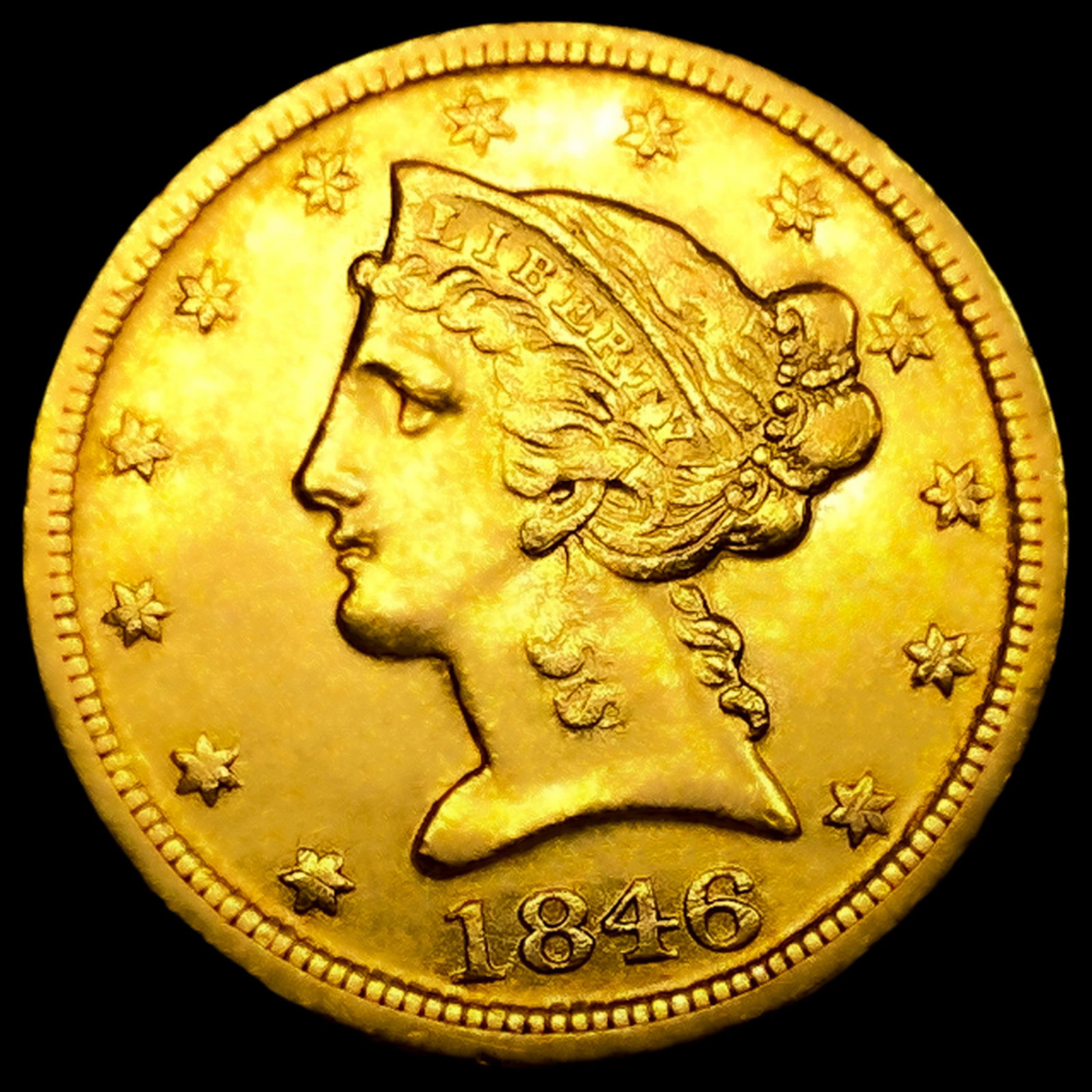 1846-D $5 Gold Half Eagle: 1846-D $5 Gold Half Eagle