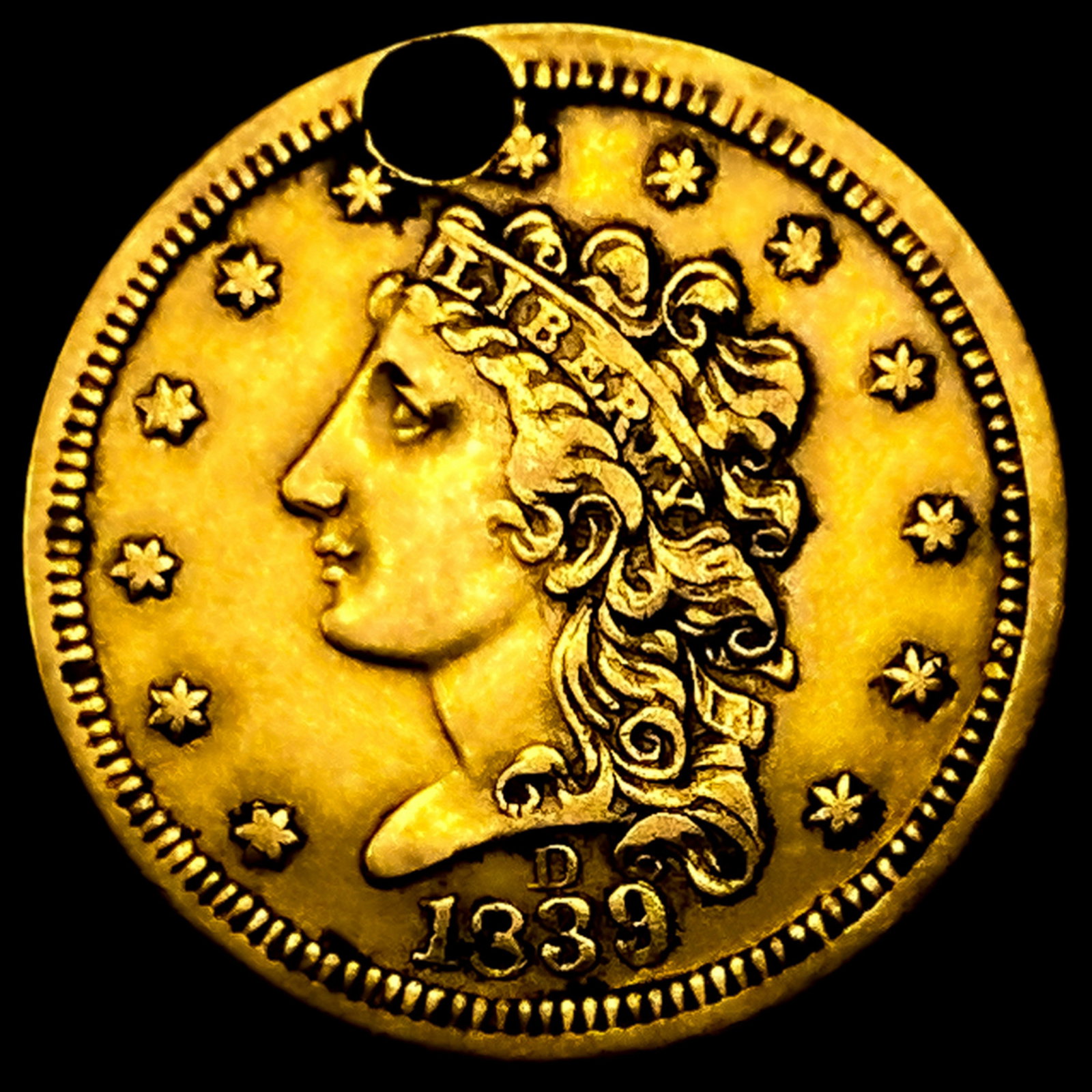 1839-D $2.50 Gold Quarter Eagle: 1839-D $2.50 Gold Quarter Eagle