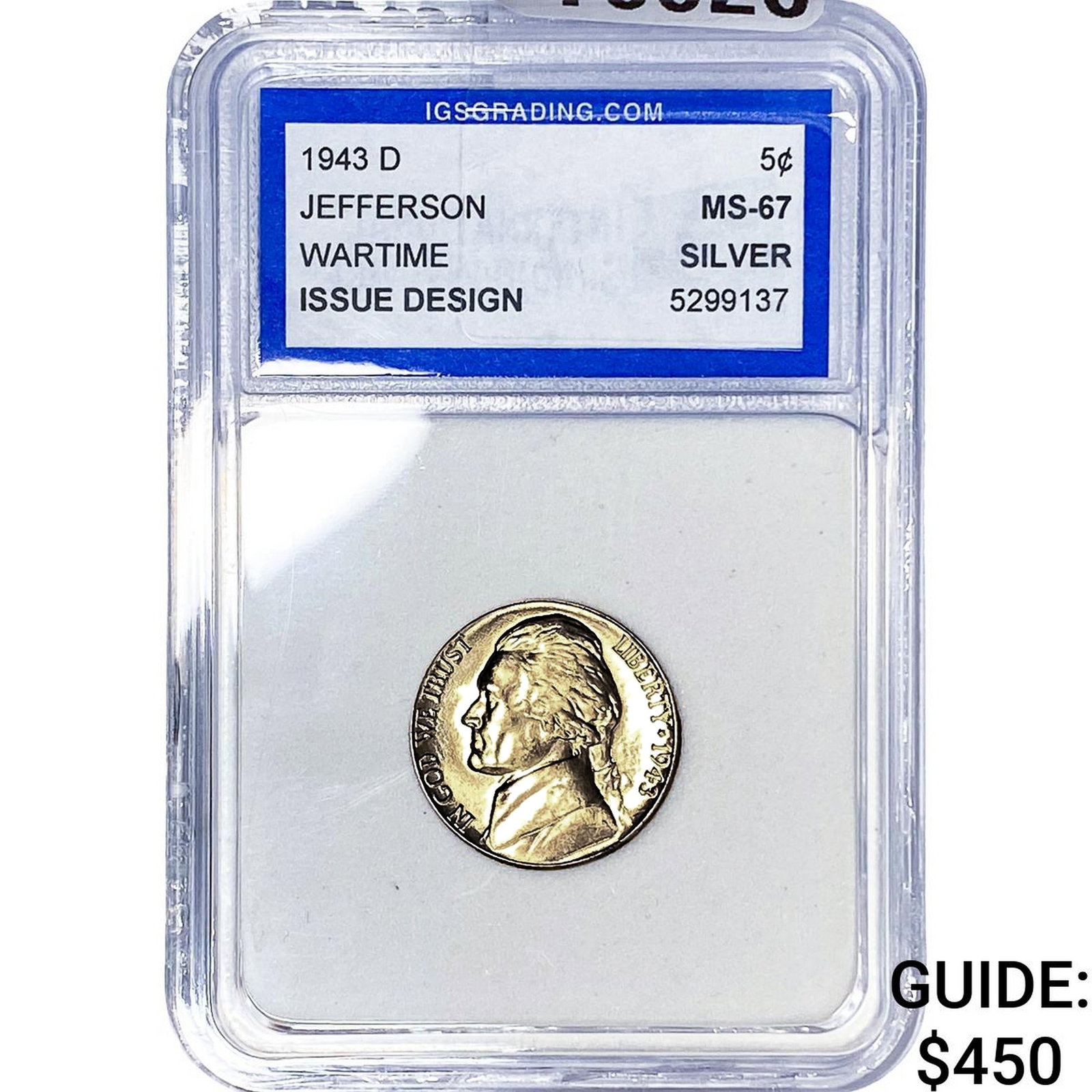 1943-D Jefferson Nickel IGS MS67 Wartime Design (1 of 2)
