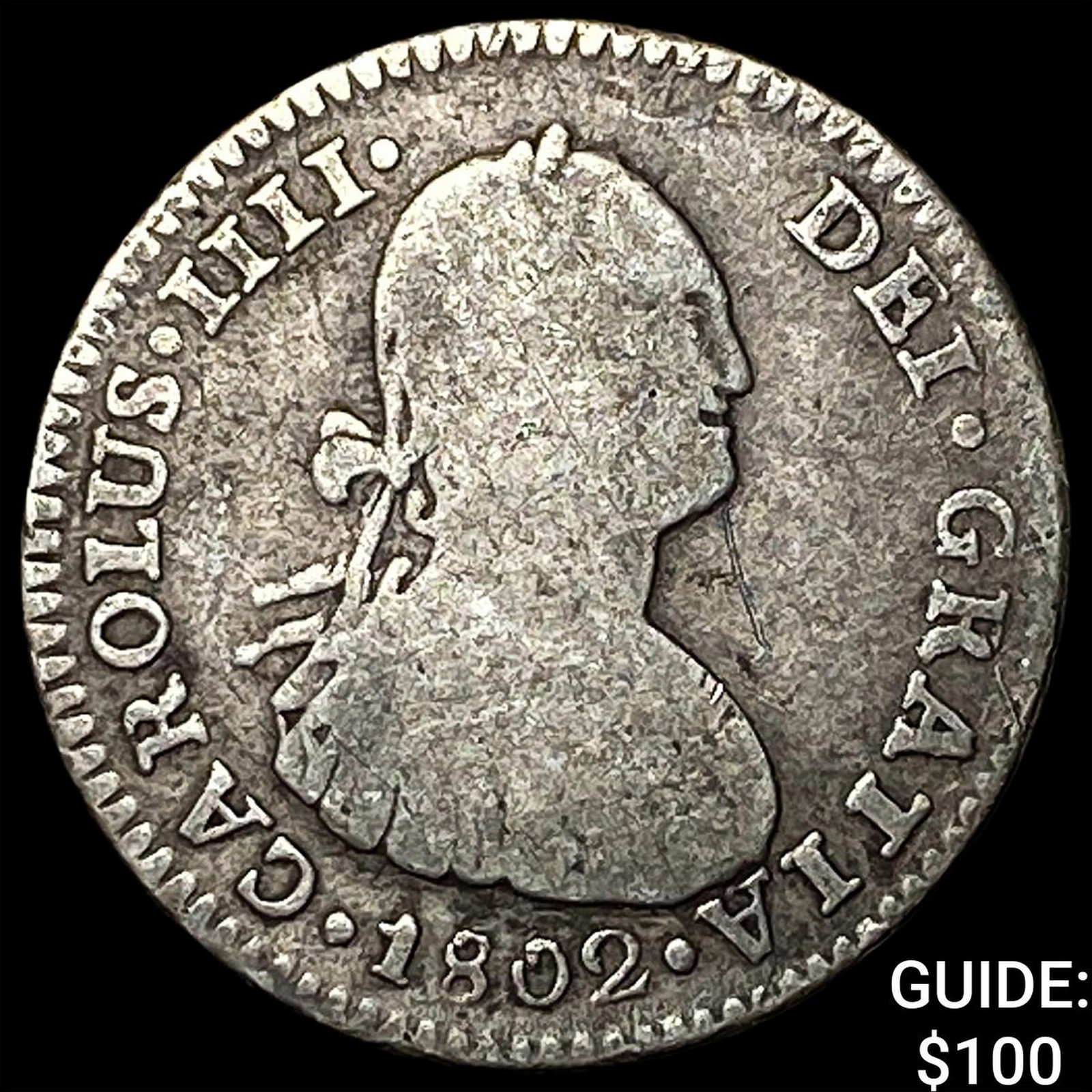 1802 Bolivia Potosi Silver 1 Real: 1802 Bolivia Potosi Silver 1 Real