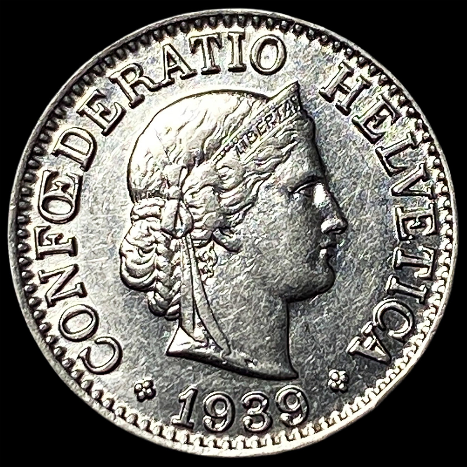 1939-B Switzerland Nickel 10 Rappen (1 of 2)