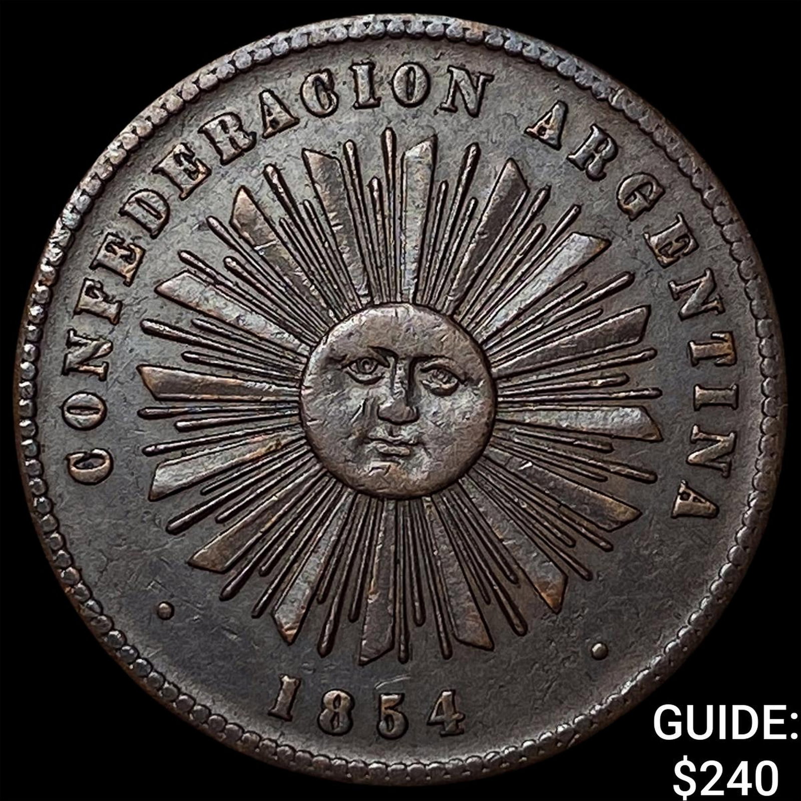 1854 Argentina Copper 2 Centavos (1 of 2)