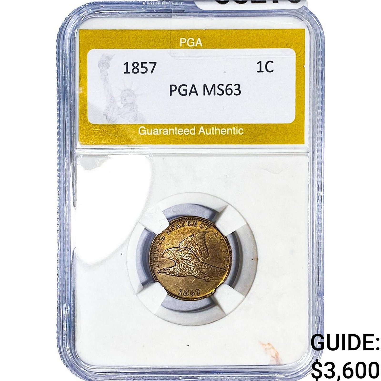 1857 Flying Eagle Cent PGA MS63 (1 of 2)