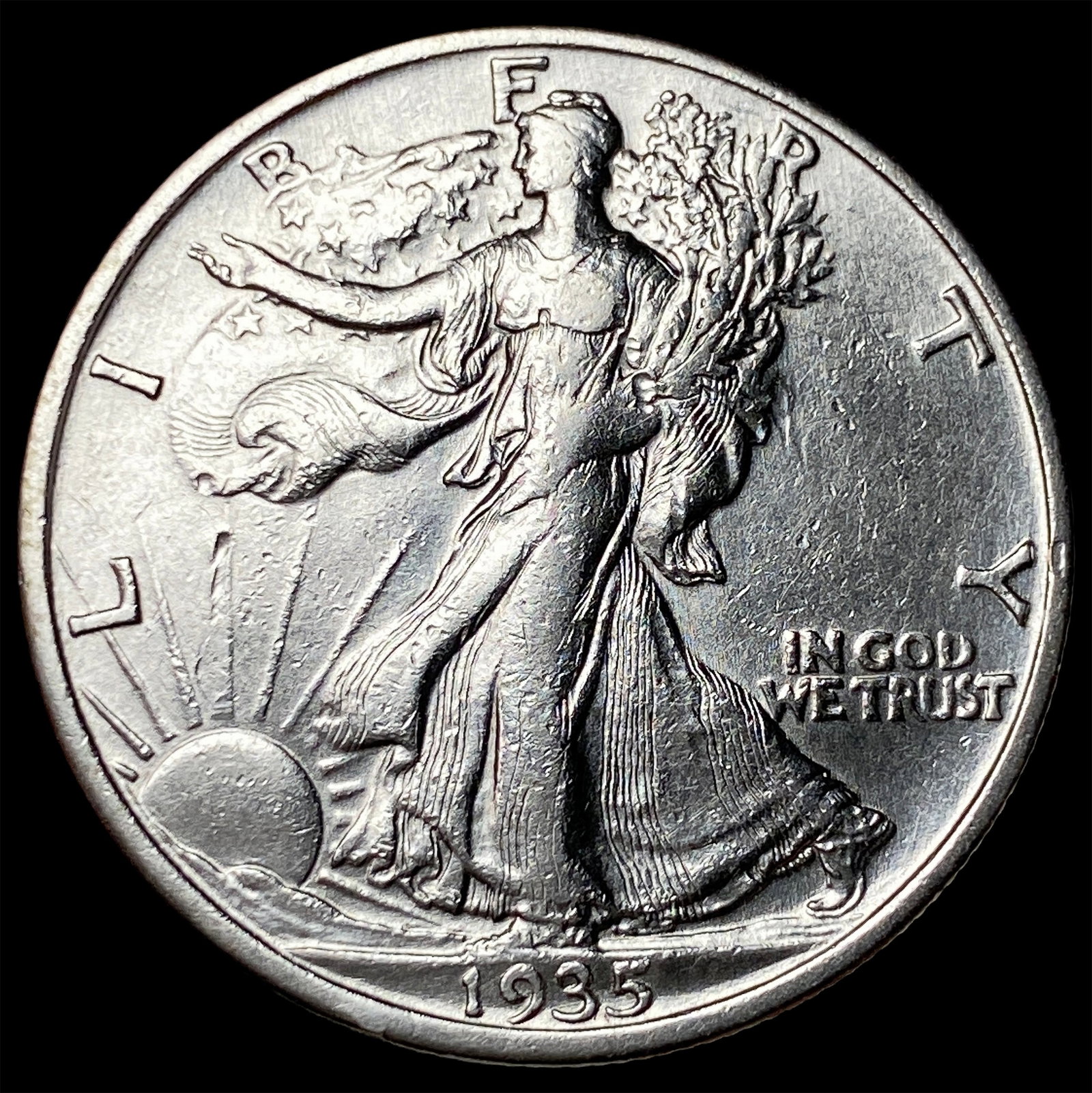 1935-S Silver Walking Liberty Half Dollar UNCIRCULATED: 1935-S Silver Walking Liberty Half Dollar UNCIRCULATED