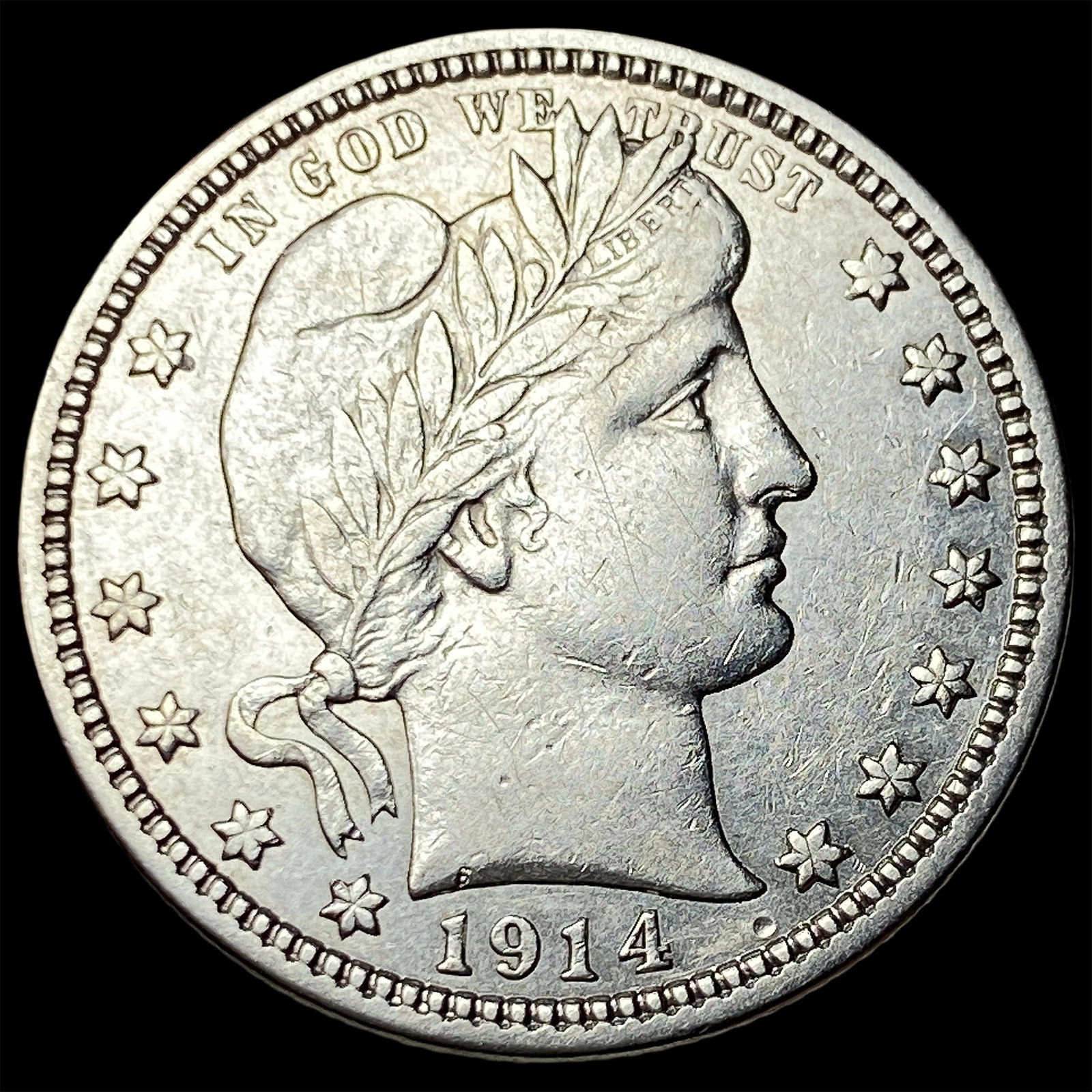 1914 Barber Silver Quarter CHOICE AU: 1914 Barber Silver Quarter CHOICE AU