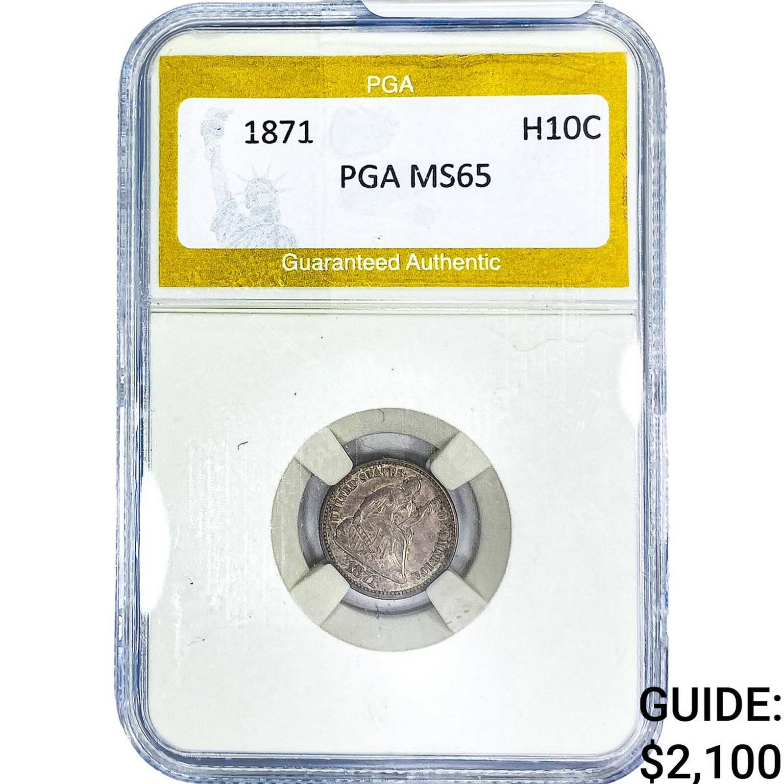 1871 Seated Liberty Half Dime PGA MS65: 1871 Seated Liberty Half Dime PGA MS65