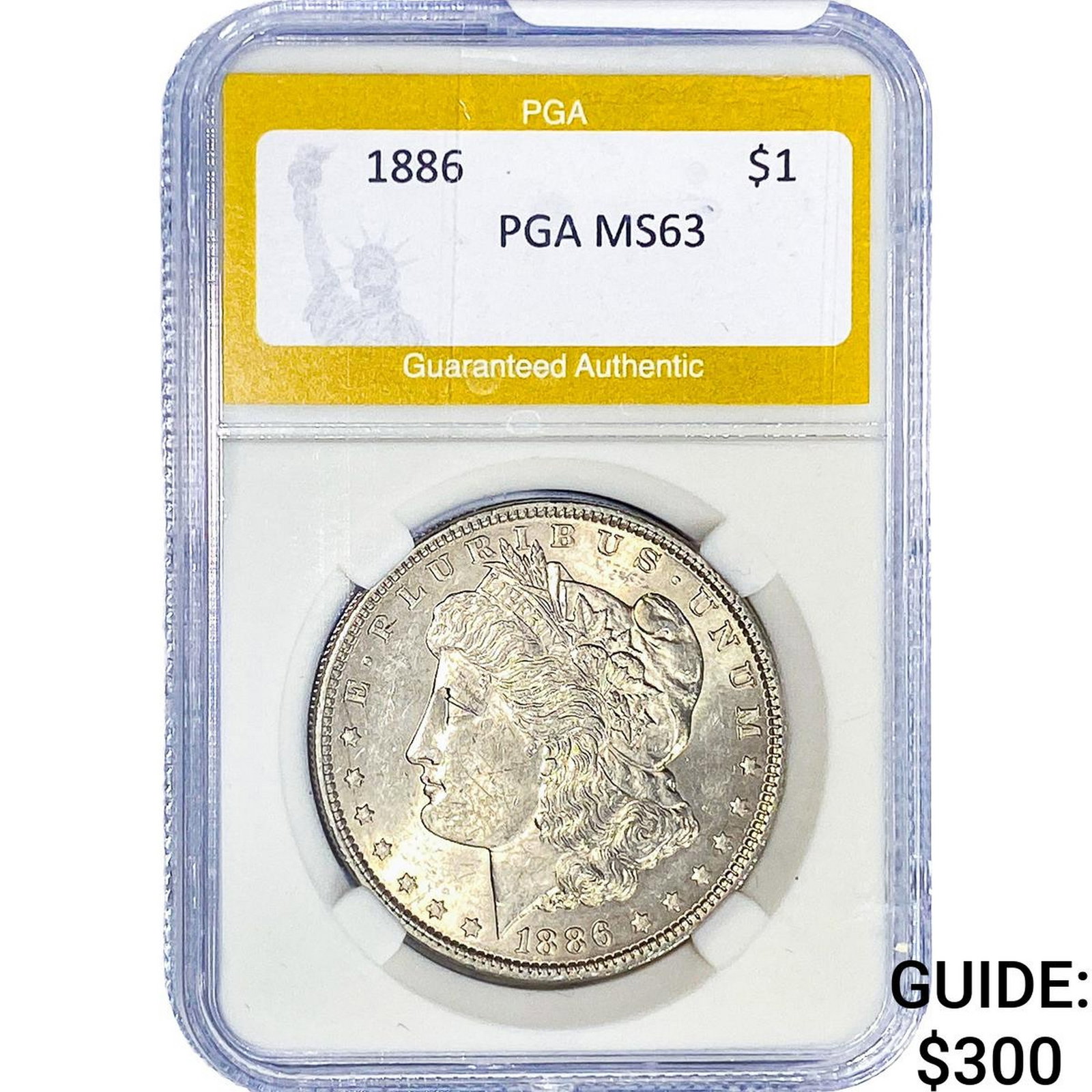 1886 Morgan Silver Dollar PGA MS63: 1886 Morgan Silver Dollar PGA MS63