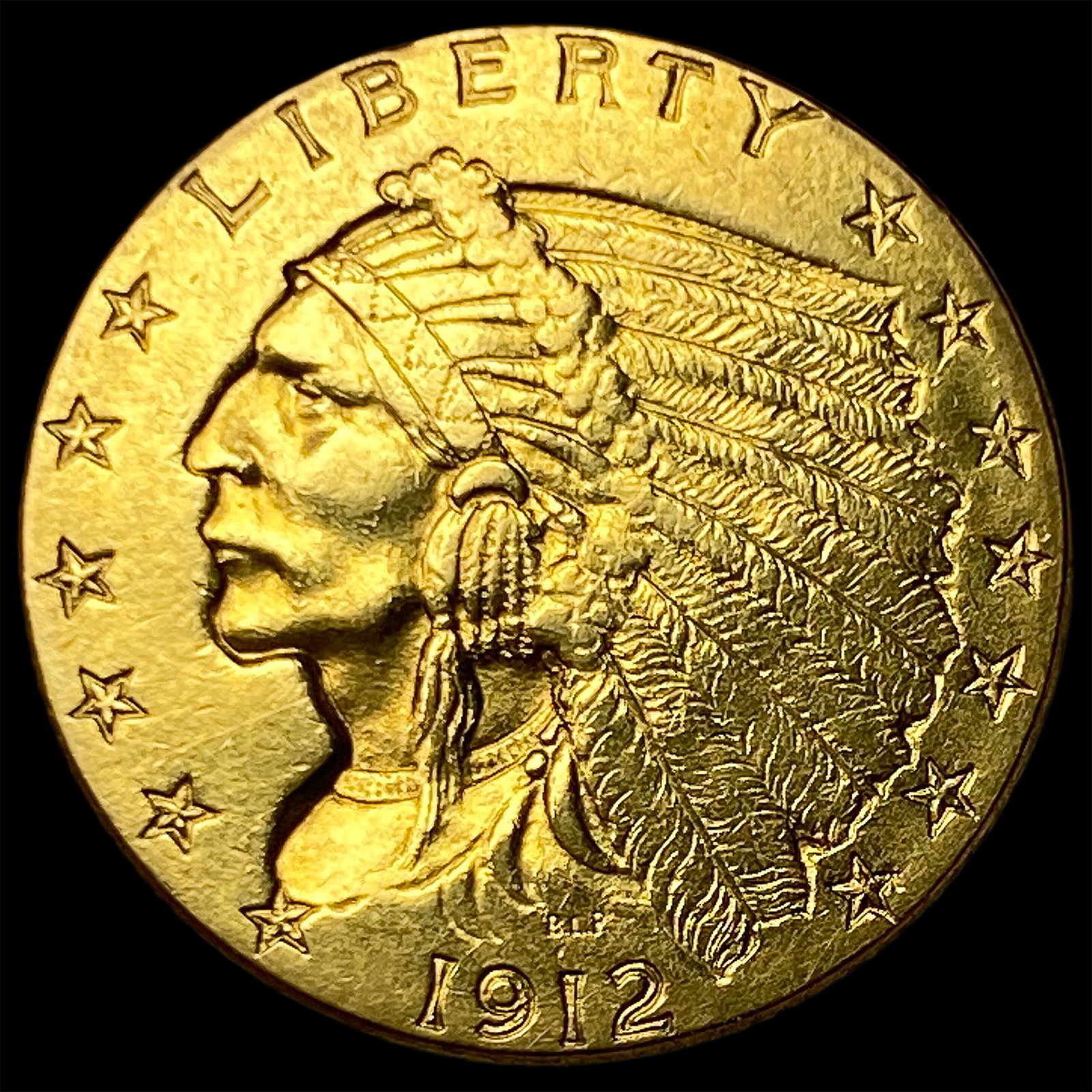 1912 Indian Head $2.50 Gold Quarter Eagle UNCIRCULATED: 1912 Indian Head $2.50 Gold Quarter Eagle UNCIRCULATED