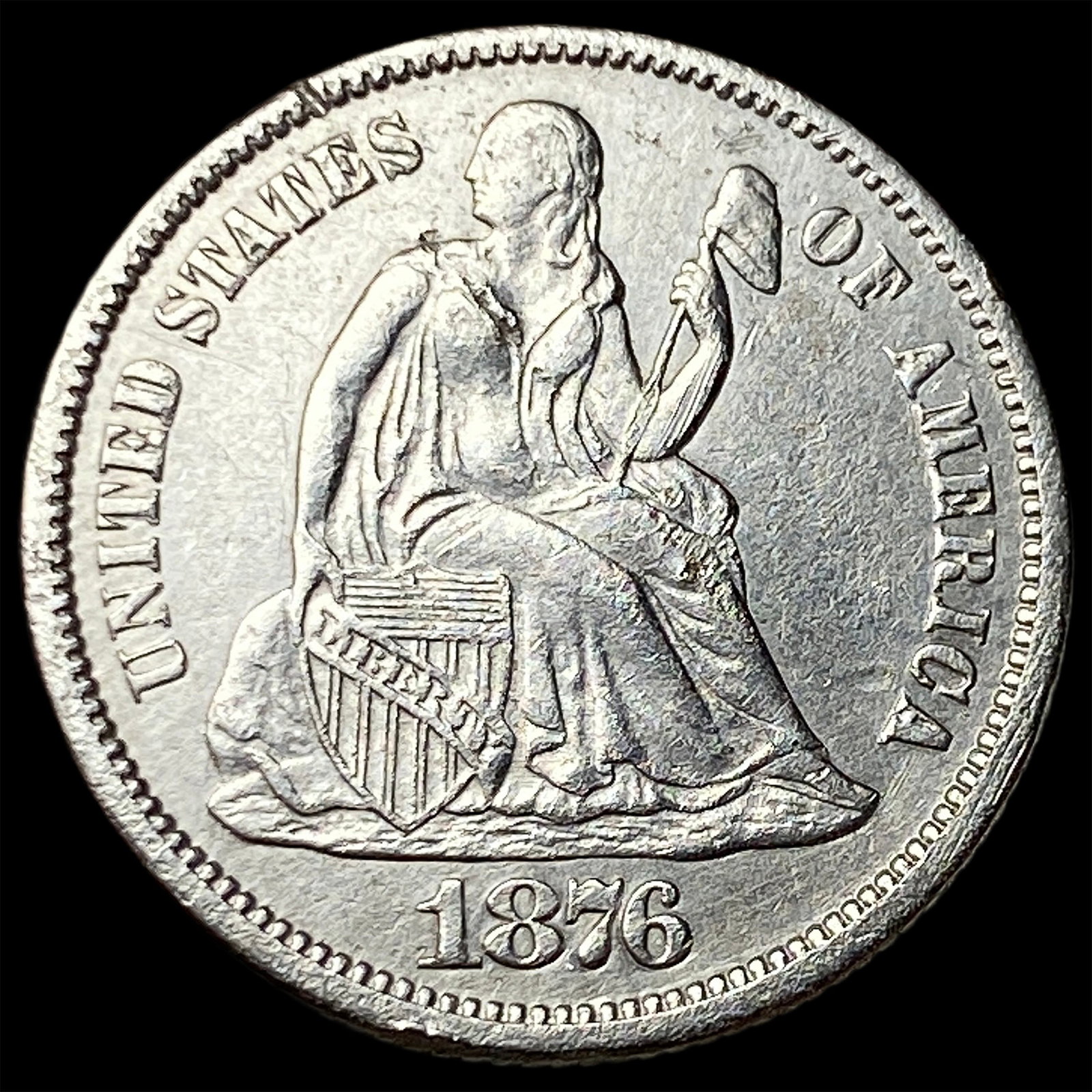 1876-CC Silver Dime UNCIRCULATED: 1876-CC Silver Dime UNCIRCULATED