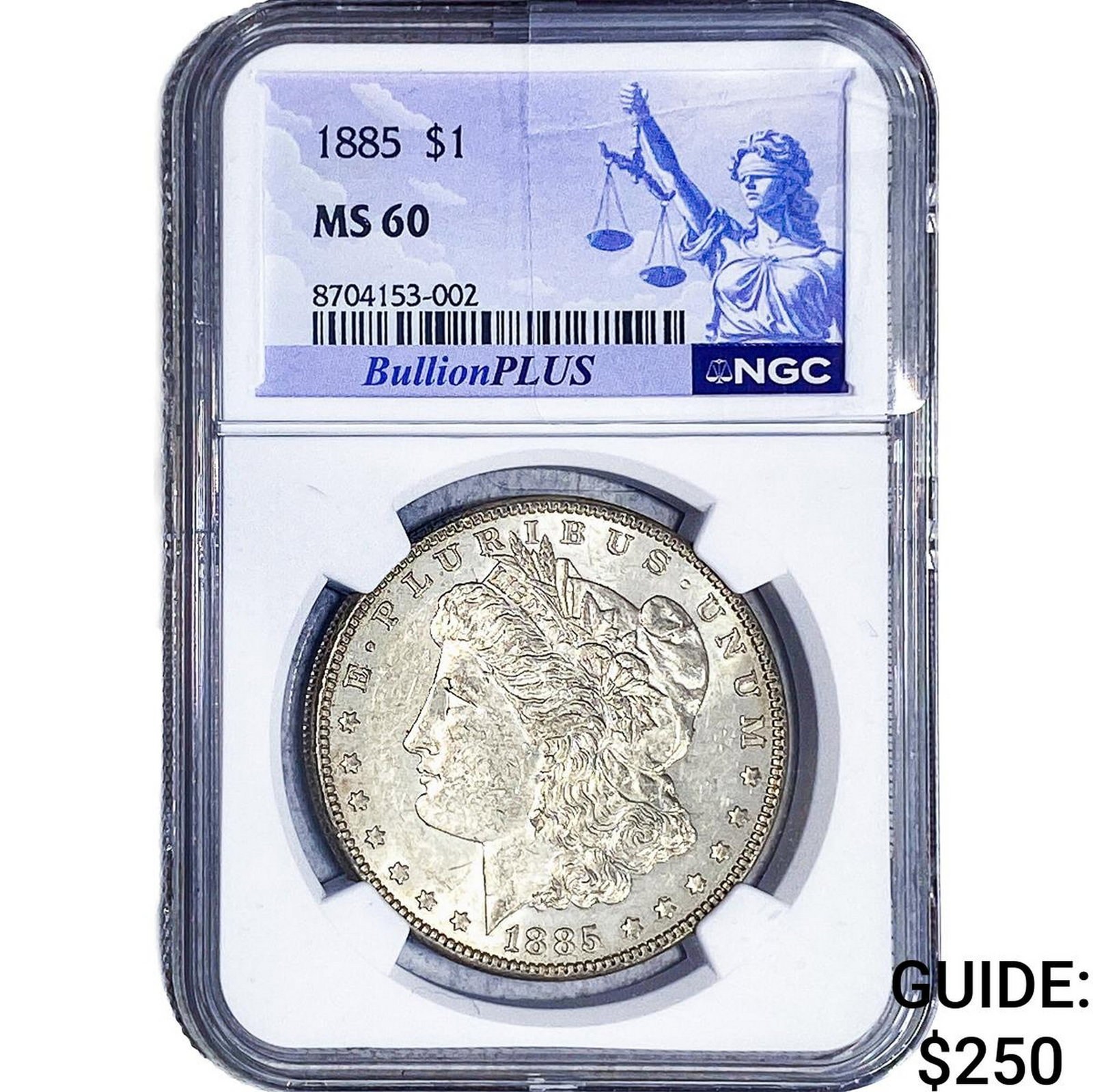 1885 Morgan Silver Dollar NGC MS60: 1885 Morgan Silver Dollar NGC MS60