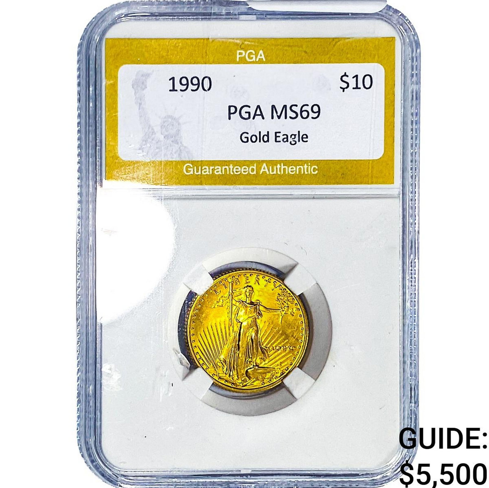 1990 1/4oz $10 Gold Eagle PGA MS69: 1990 1/4oz $10 Gold Eagle PGA MS69