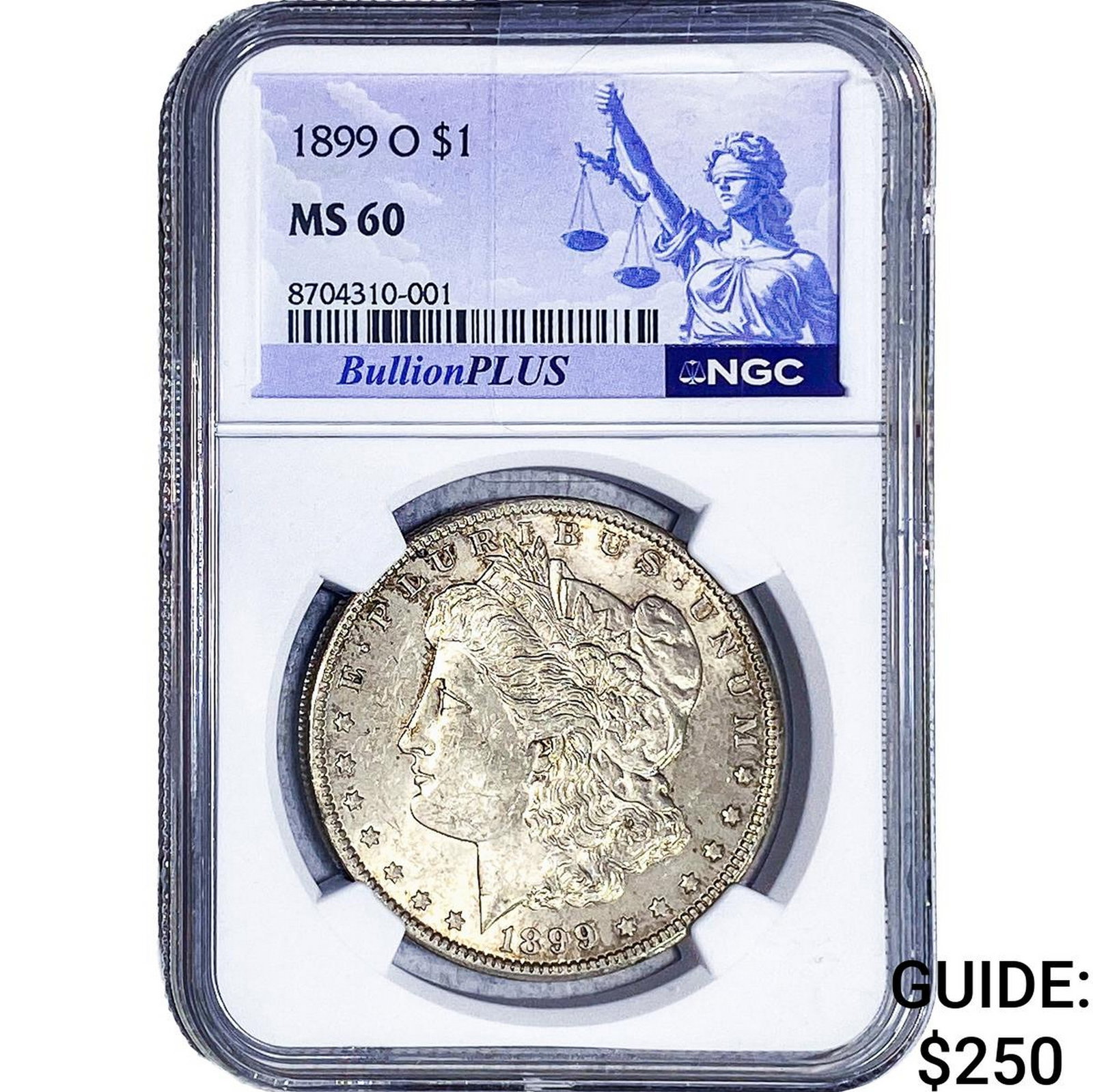 1899-O Morgan Silver Dollar NGC MS60: 1899-O Morgan Silver Dollar NGC MS60