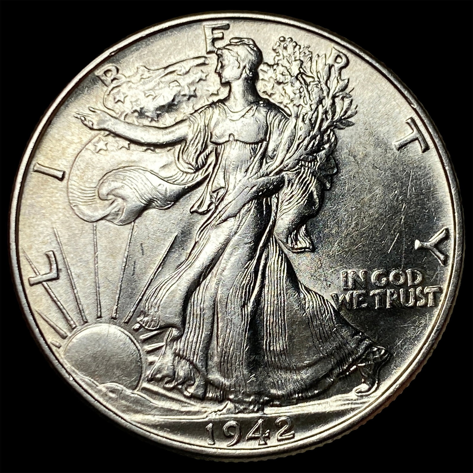 1942-S Silver Walking Liberty Half Dollar UNCIRCULATED: 1942-S Silver Walking Liberty Half Dollar UNCIRCULATED