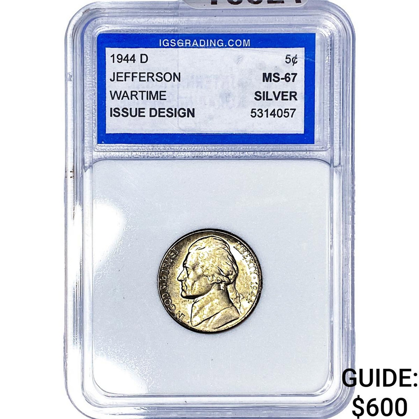1944-D Jefferson Nickel IGS MS67 Wartime Design (1 of 2)