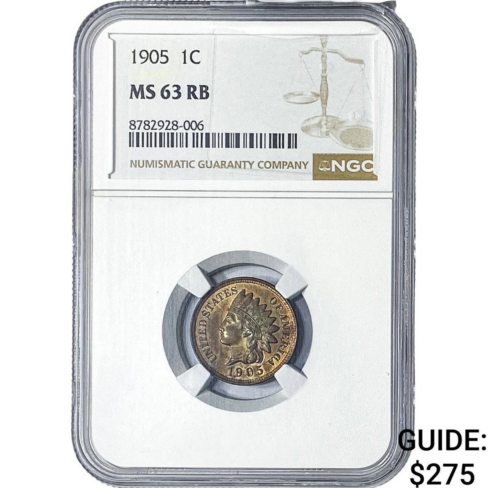 1905 Indian Head Cent NGC MS63 RB (1 of 2)