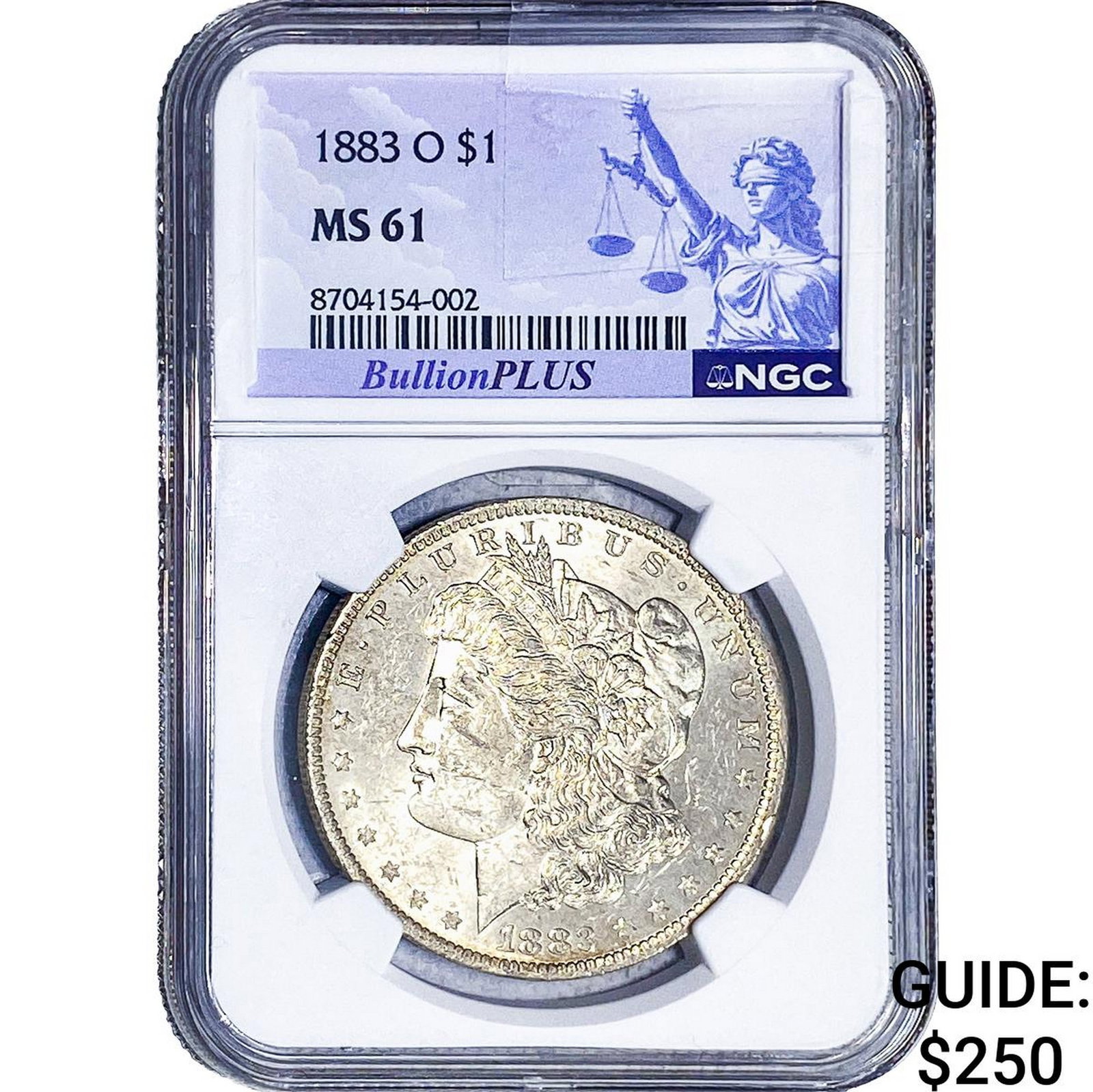 1883-O Morgan Silver Dollar NGC MS61: 1883-O Morgan Silver Dollar NGC MS61