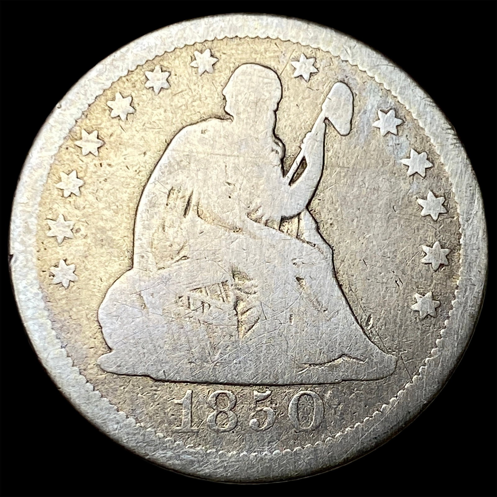 1850 Seated Liberty Quarter NICELY CIRCULATED: 1850 Seated Liberty Quarter NICELY CIRCULATED