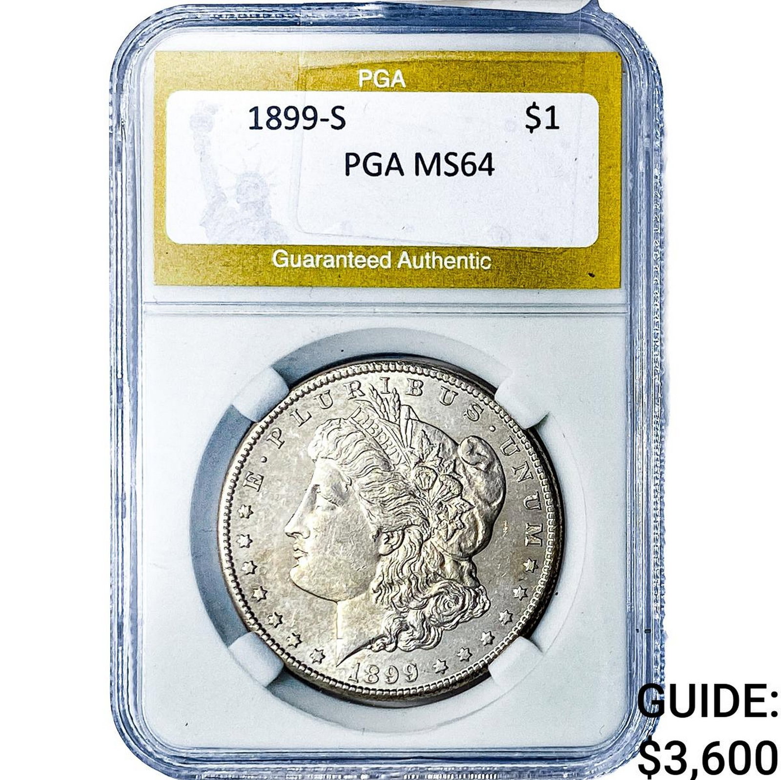 1899-S Morgan Silver Dollar PGA MS64: 1899-S Morgan Silver Dollar PGA MS64