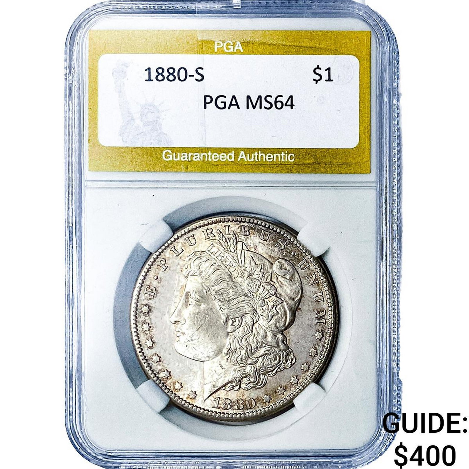 1880-S Morgan Silver Dollar PGA MS64: 1880-S Morgan Silver Dollar PGA MS64