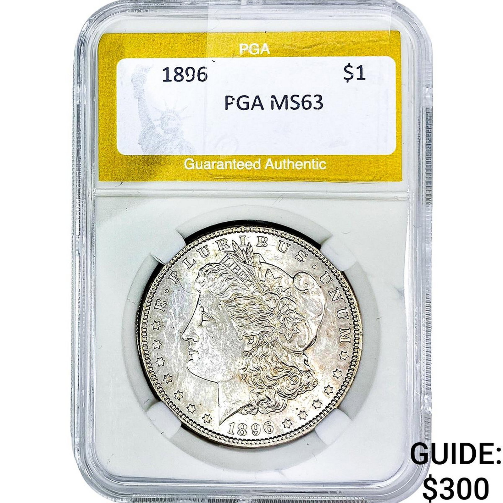 1896 Morgan Silver Dollar PGA MS63: 1896 Morgan Silver Dollar PGA MS63