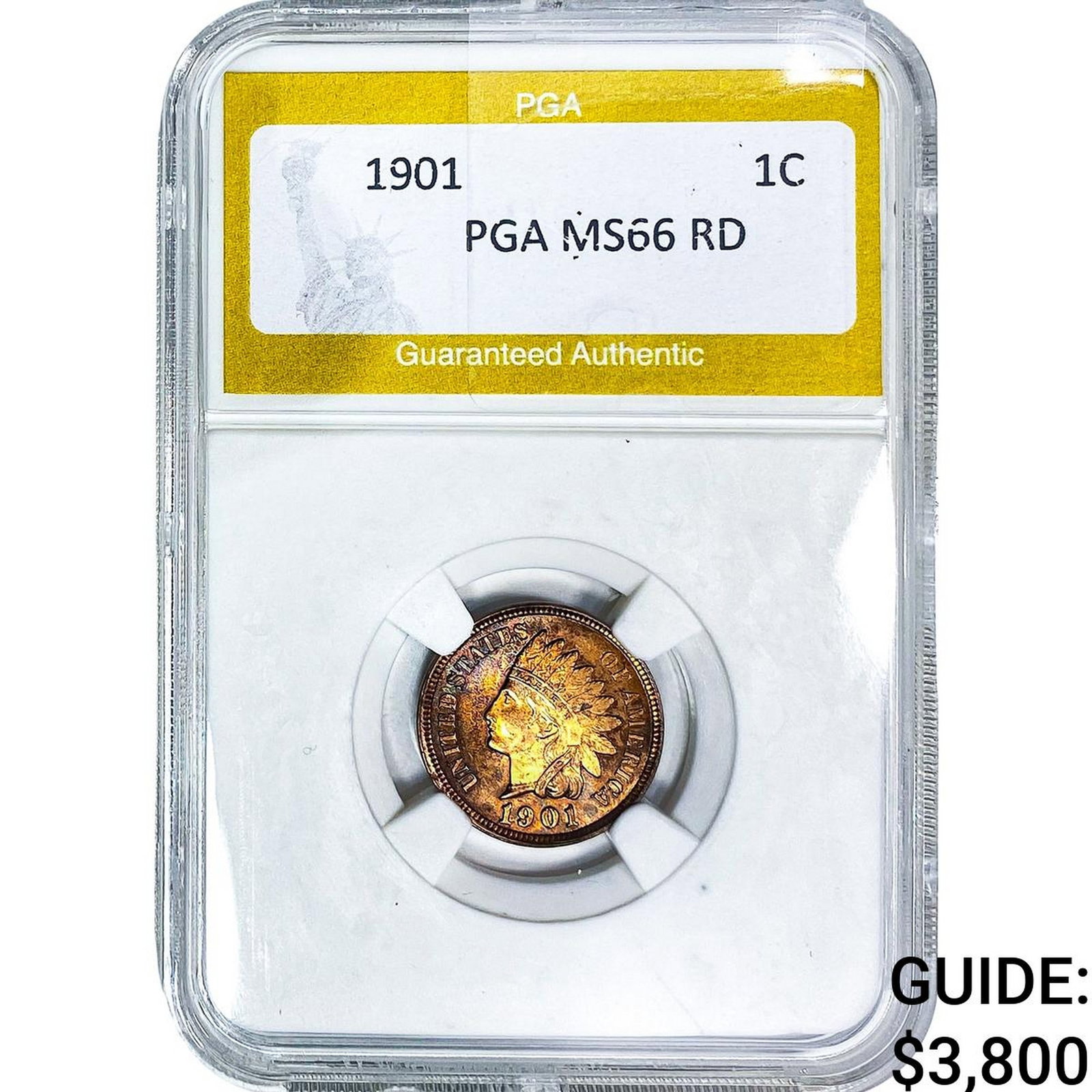 1901 Indian Head Cent PGA MS66 RD (1 of 2)