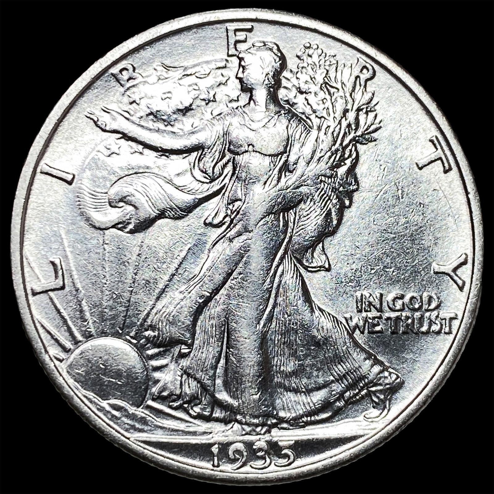 1935-S Silver Walking Liberty Half Dollar CHOICE AU: 1935-S Silver Walking Liberty Half Dollar CHOICE AU