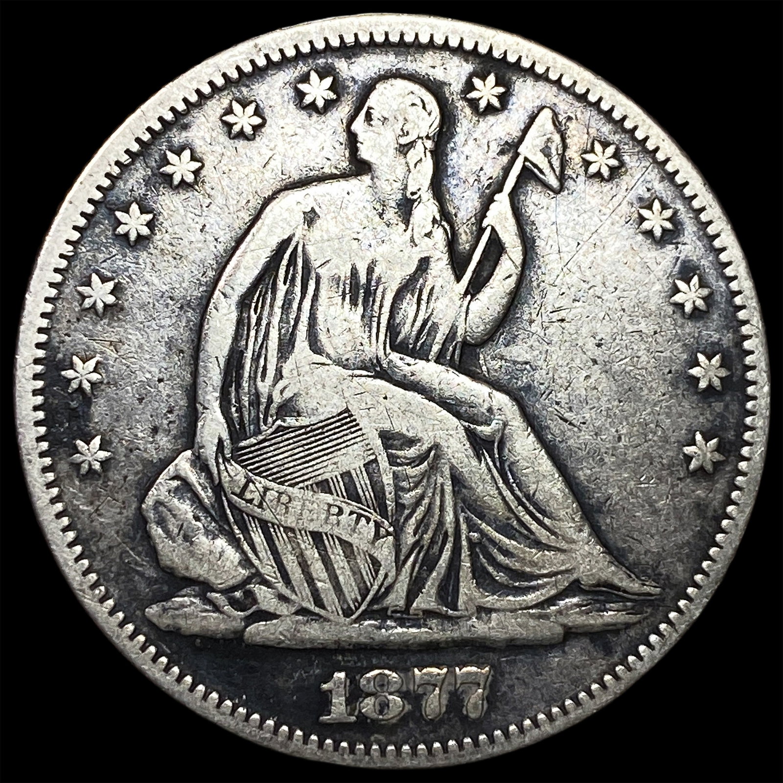 1877 Seated Liberty Half Dollar LIGHTLY CIRCULATED: 1877 Seated Liberty Half Dollar LIGHTLY CIRCULATED