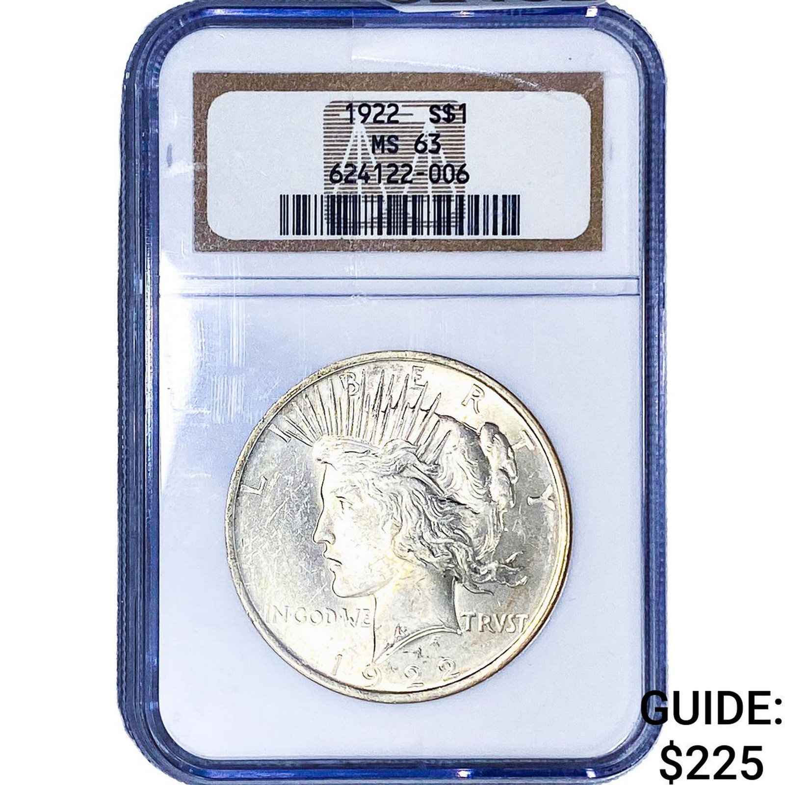 1922 Silver Peace Dollar NGC MS63 (1 of 2)