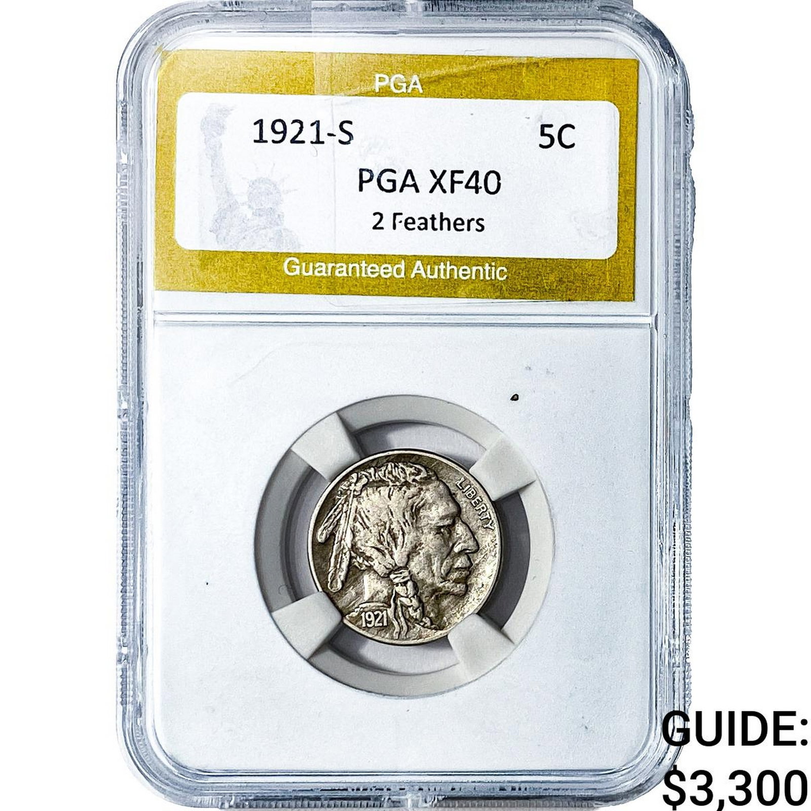 1921-S Buffalo Nickel PGA XF40 2 Feathers (1 of 2)