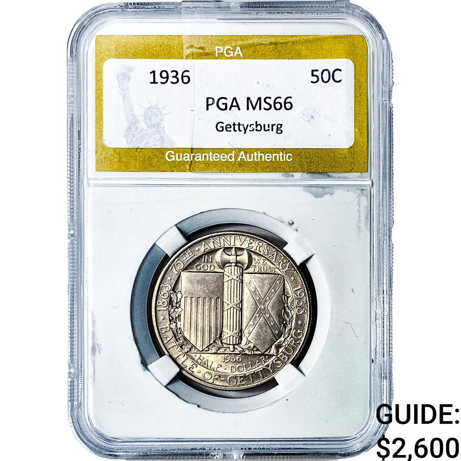 1936 Gettysburg Half Dollar PGA MS66 (1 of 2)