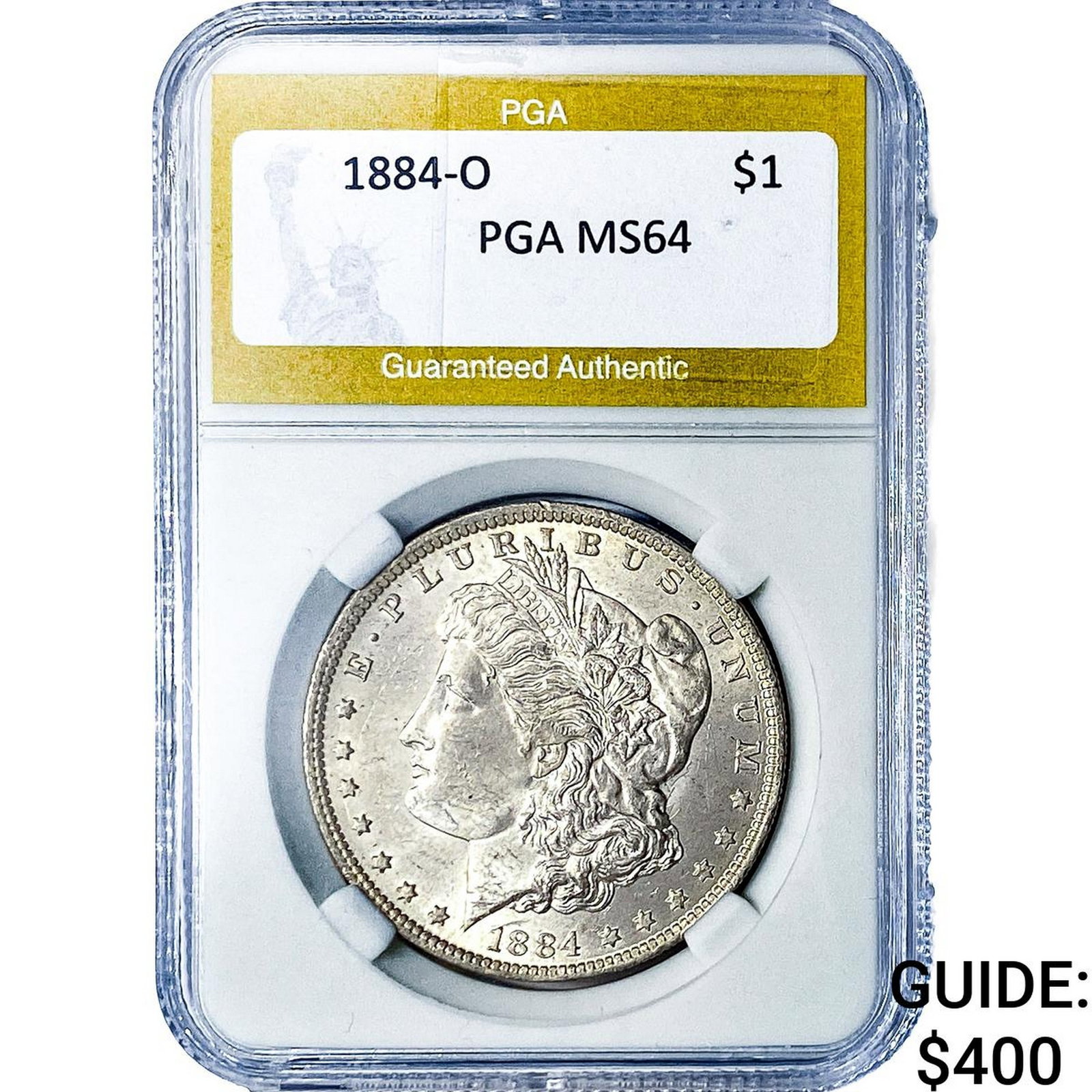 1884-O Morgan Silver Dollar PGA MS64: 1884-O Morgan Silver Dollar PGA MS64