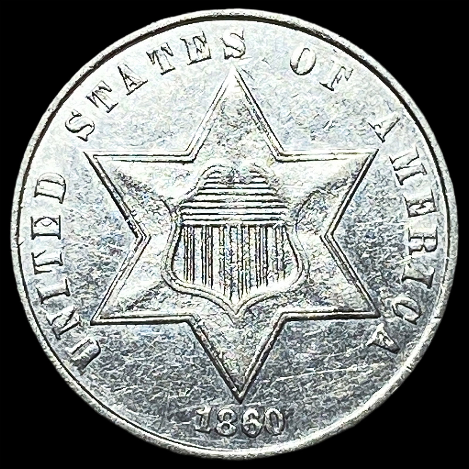 1860 Silver Three-Cent Piece UNCIRCULATED (1 of 2)