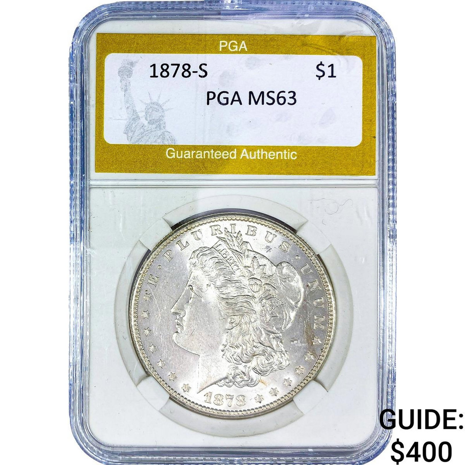 1878-S Morgan Silver Dollar PGA MS63: 1878-S Morgan Silver Dollar PGA MS63