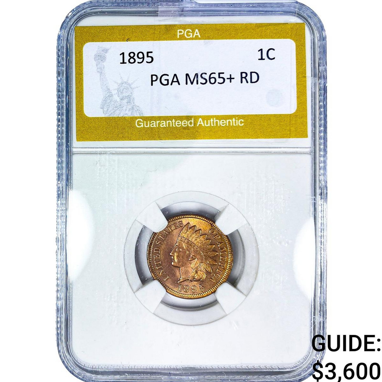 1895 Indian Head Cent PGA MS65+ RD: 1895 Indian Head Cent PGA MS65+ RD