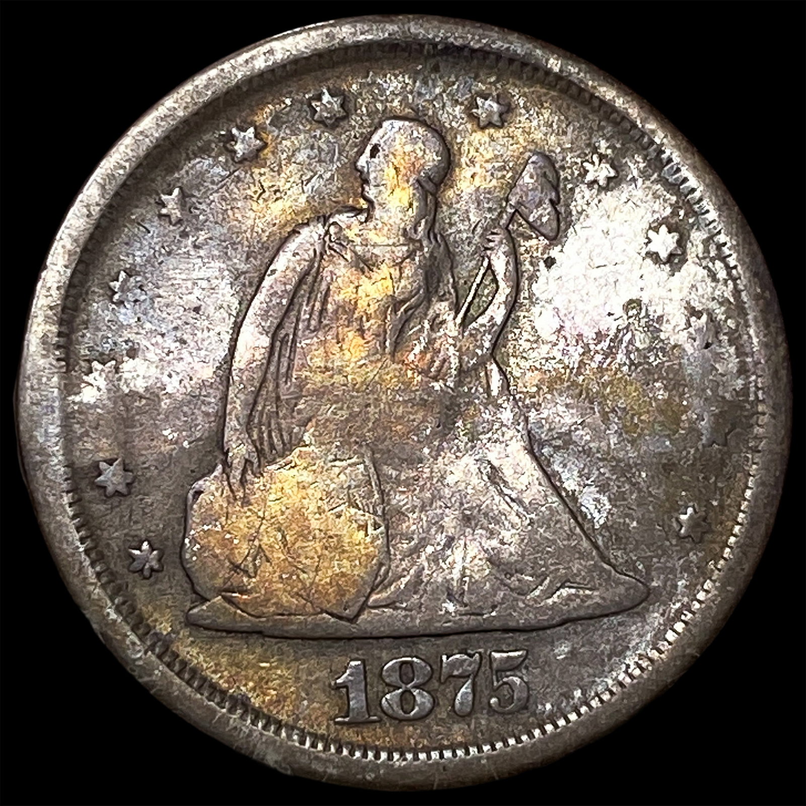 1875 Seated Liberty Twenty Cents LIGHTLY CIRCULATED: 1875 Seated Liberty Twenty Cents LIGHTLY CIRCULATED