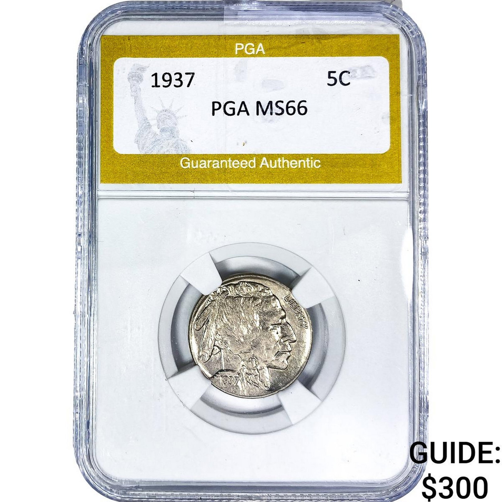 1937 Buffalo Nickel PGA MS66: 1937 Buffalo Nickel PGA MS66