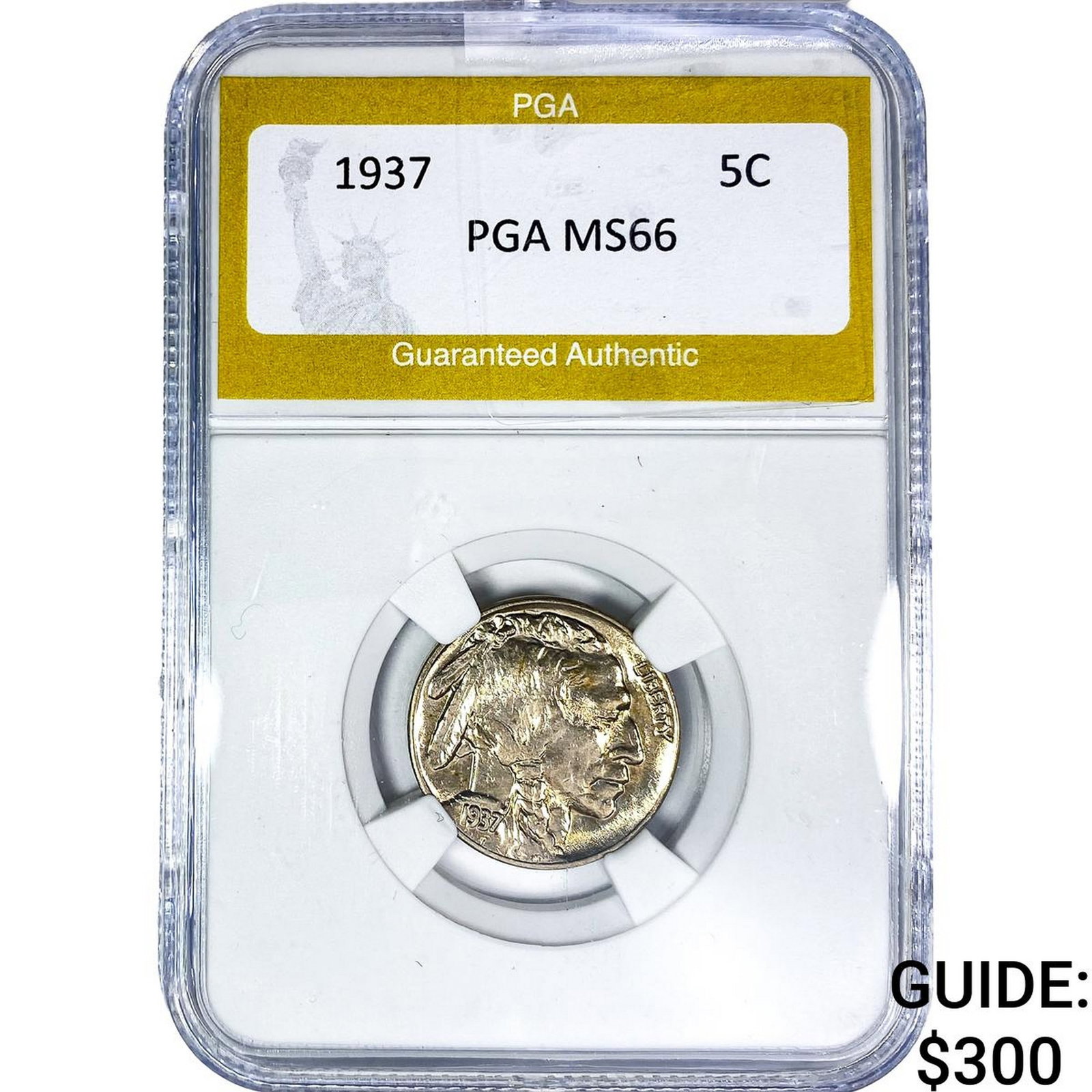 1937 Buffalo Nickel PGA MS66: 1937 Buffalo Nickel PGA MS66
